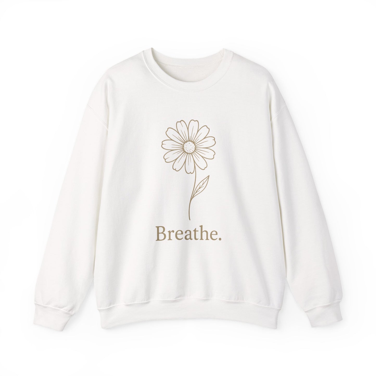 Breathe Floral Relaxed Fit Inspirational Crewneck Sweatshirt