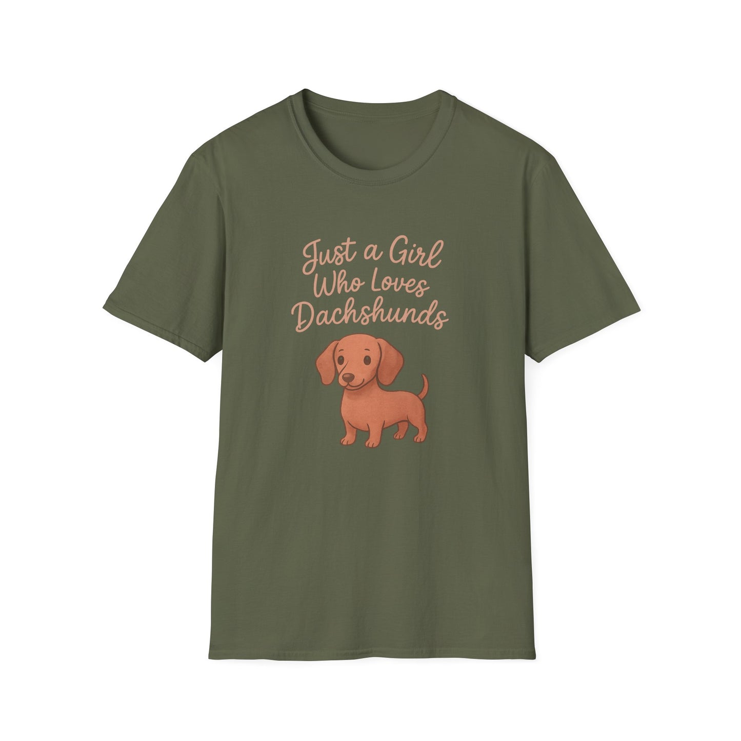 Dachshund Lover Casual Tee-Shirt, "Just a Girl Who Loves Dachshunds"