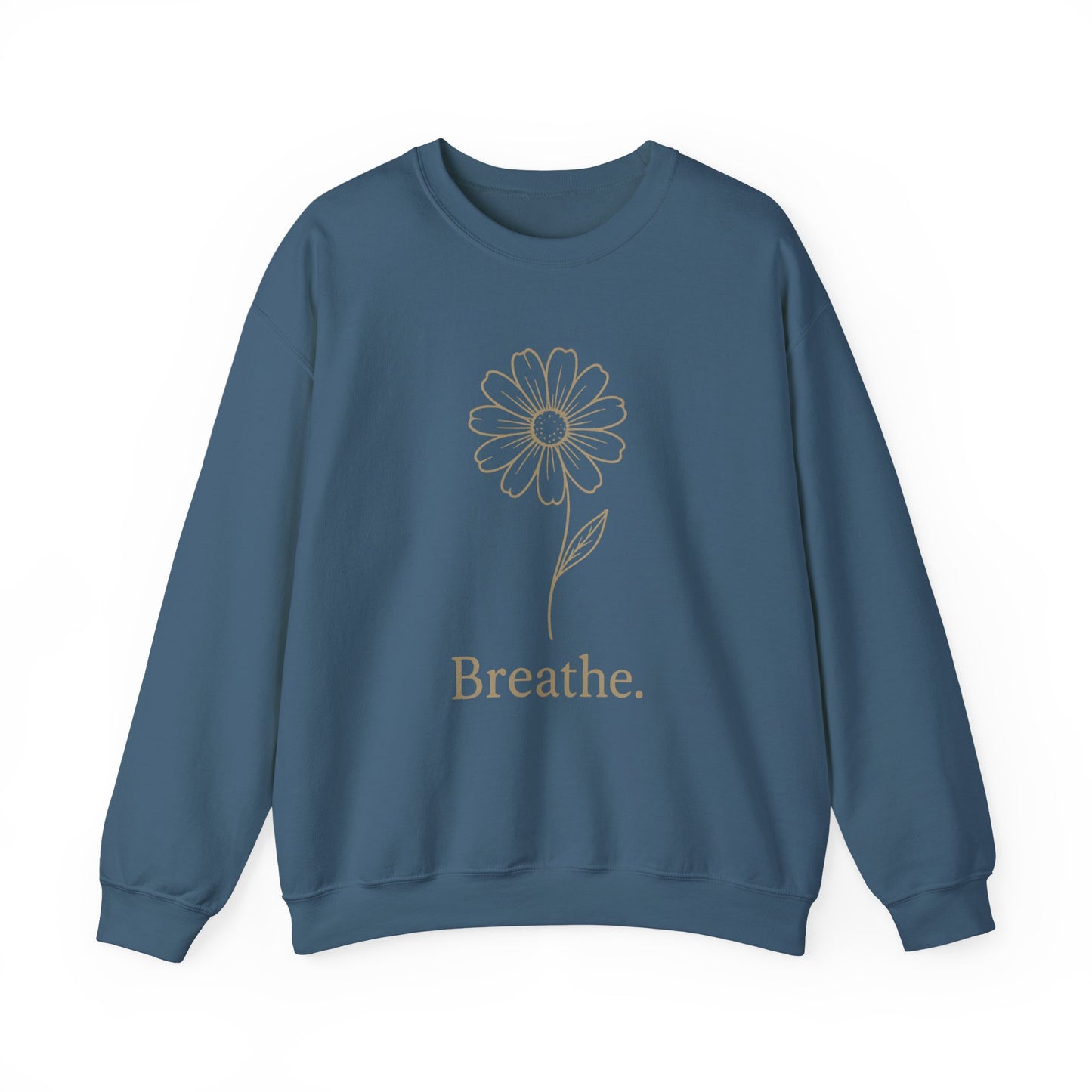Breathe Floral Relaxed Fit Inspirational Crewneck Sweatshirt