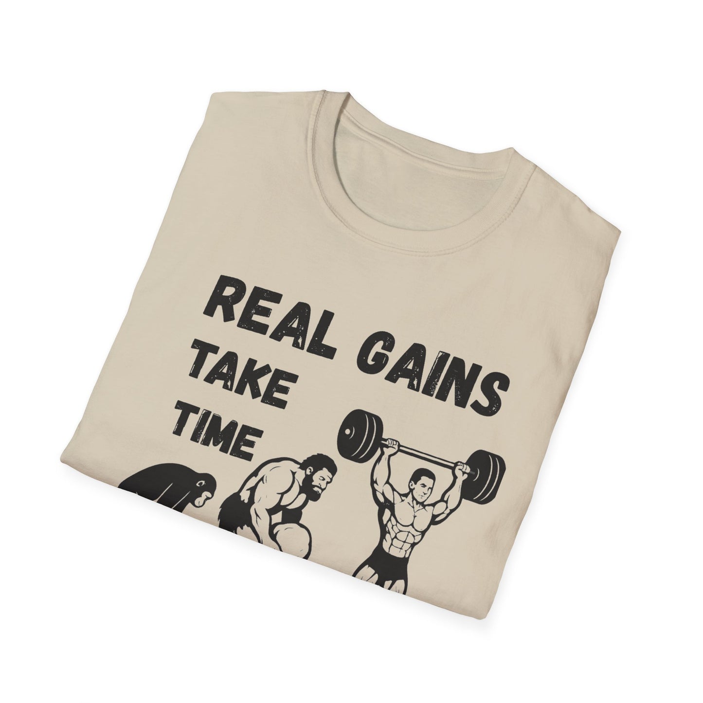 Grit Forge Athletics - "Real Gains Take Time" Motivational Tee
