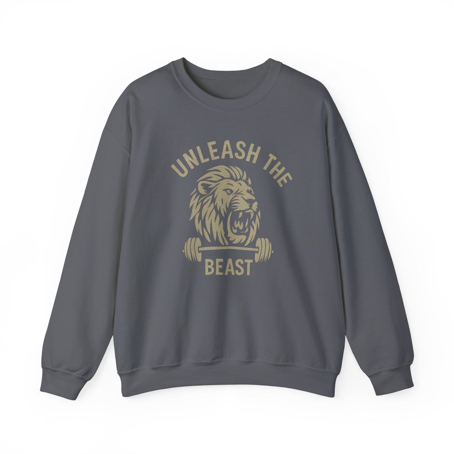 Grit Forge Athletics - Unleash the Beast Motivational Crewneck Sweatshirt