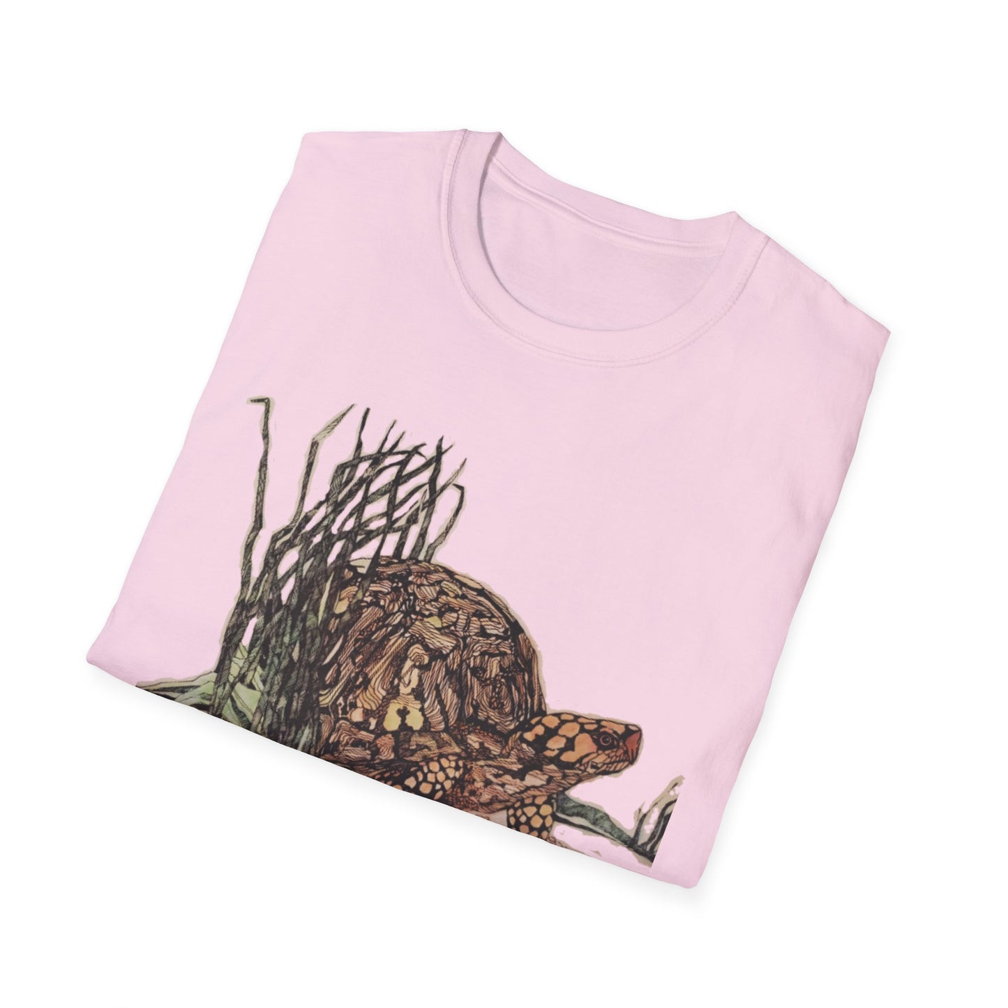 Custom Pen and Ink Artwork, Nature Scene Tee-Shirt - "Turtle Run"
