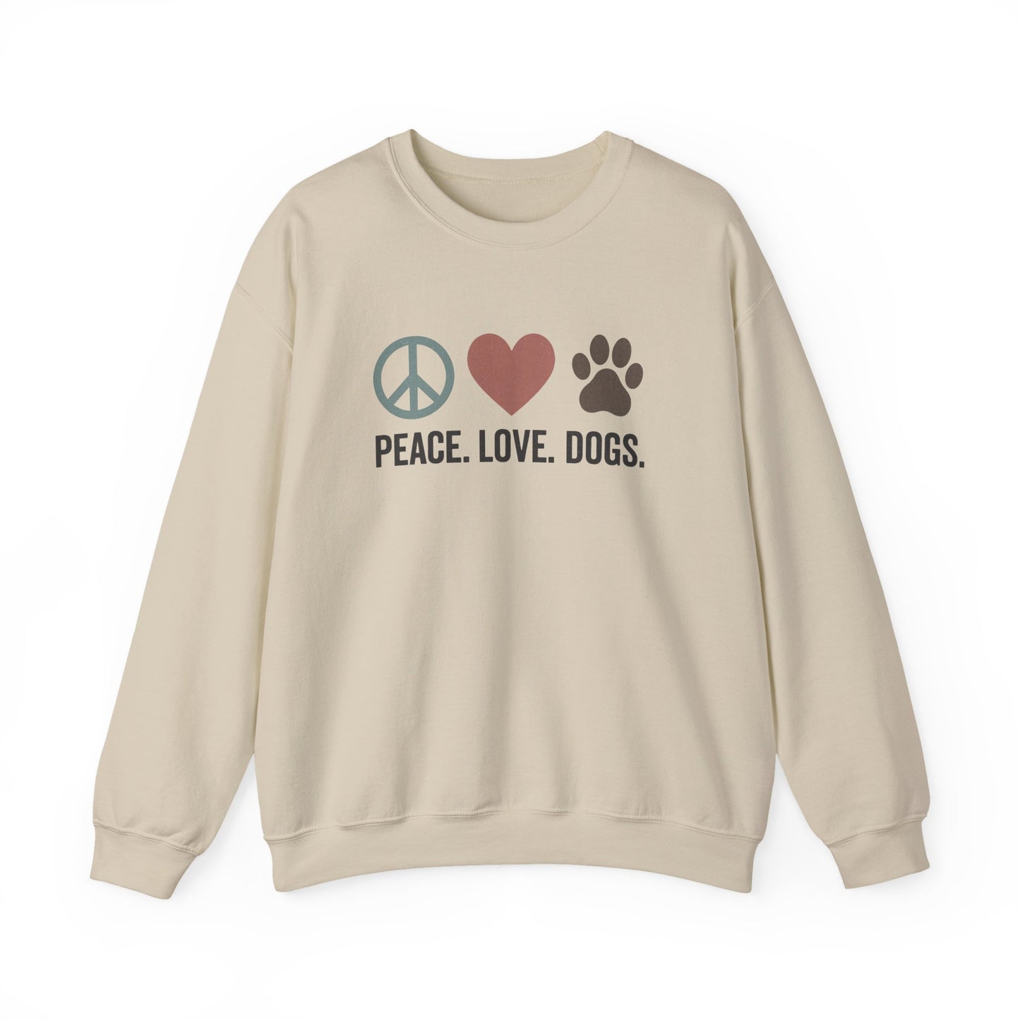 "Peace Love Dogs" Cozy Pet Lover's Crewneck Sweatshirt