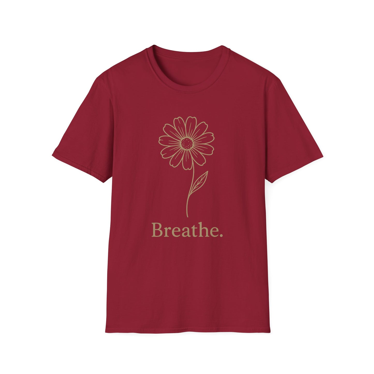 Breathe Floral Relaxed Fit Inspirational Tee-Shirt