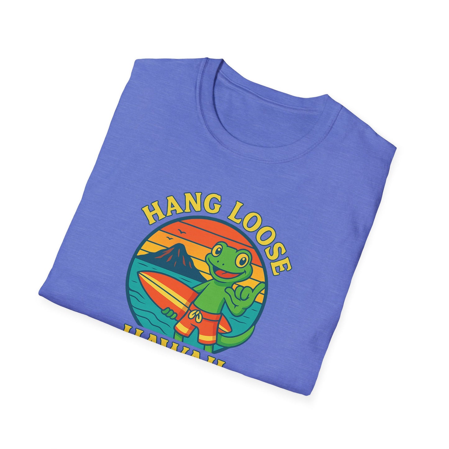 Hawaiian Surf T-Shirt, "Hang Loose Hawaii" Graphic Tee