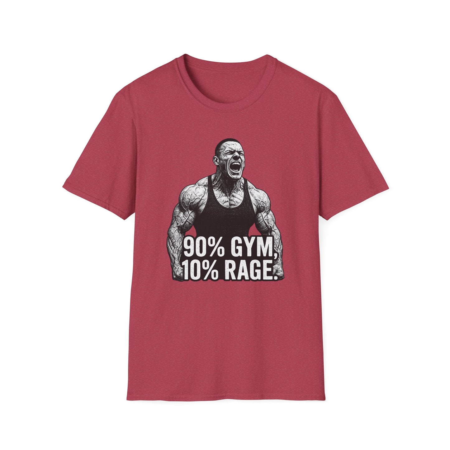 Grit Forge Athletics - "90% Gym, 10% Rage" Men's Bodybuilding Tee-Shirt