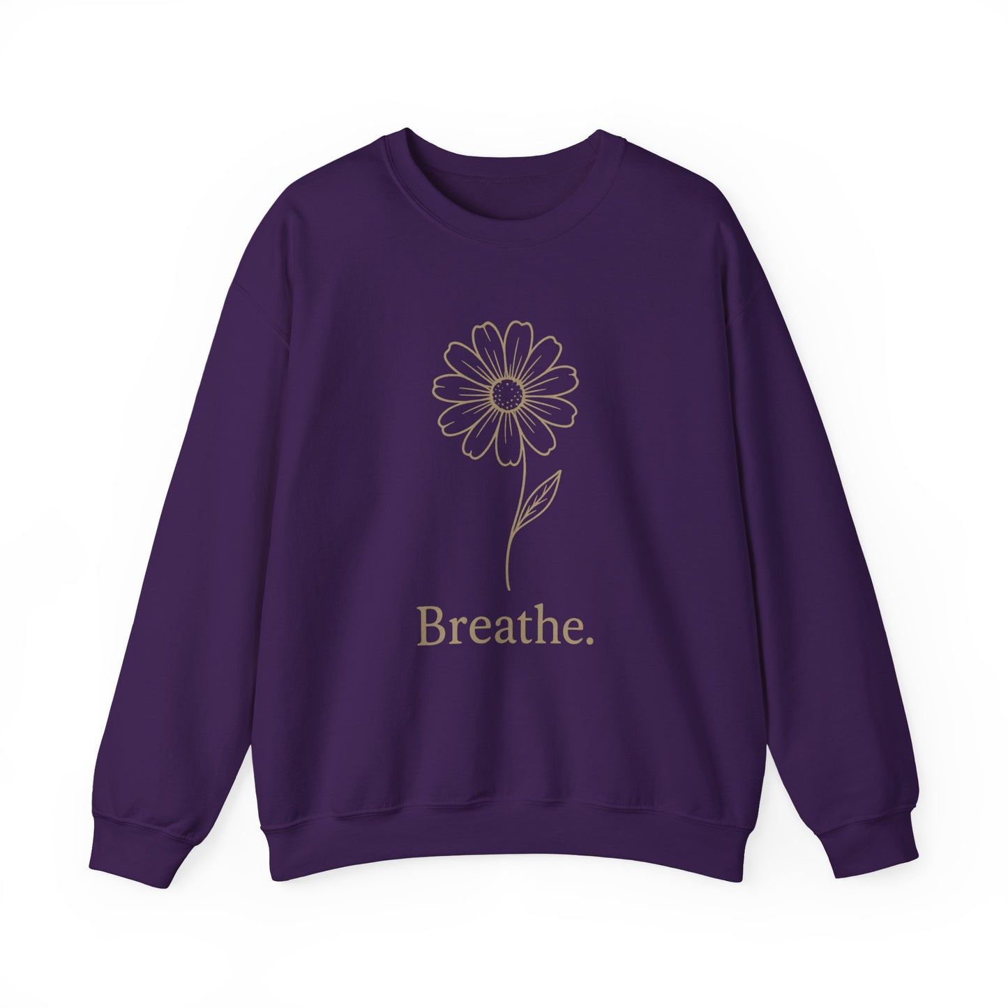 Breathe Floral Relaxed Fit Inspirational Crewneck Sweatshirt
