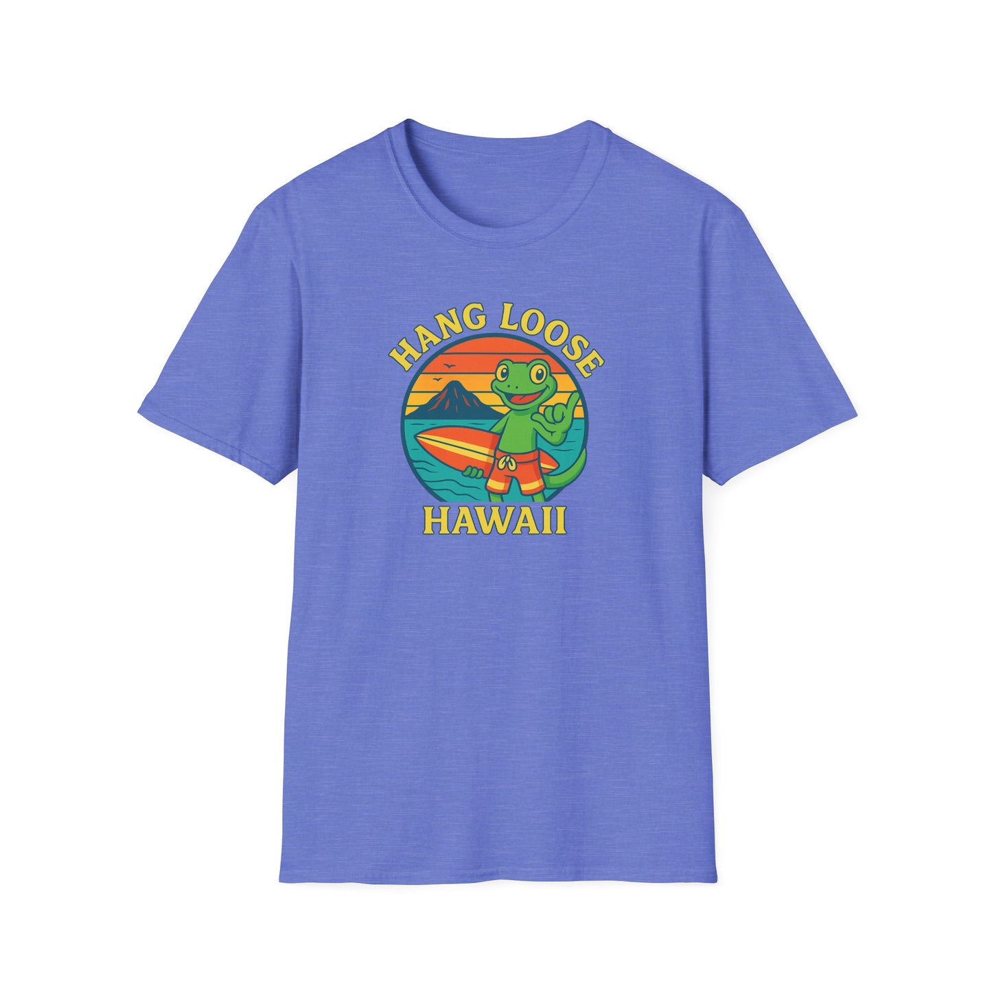 Hawaiian Surf T-Shirt, "Hang Loose Hawaii" Graphic Tee
