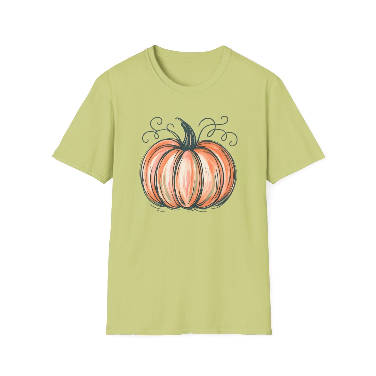 Fall Pumpkin Graphic Halloween Casual Tee-Shirt