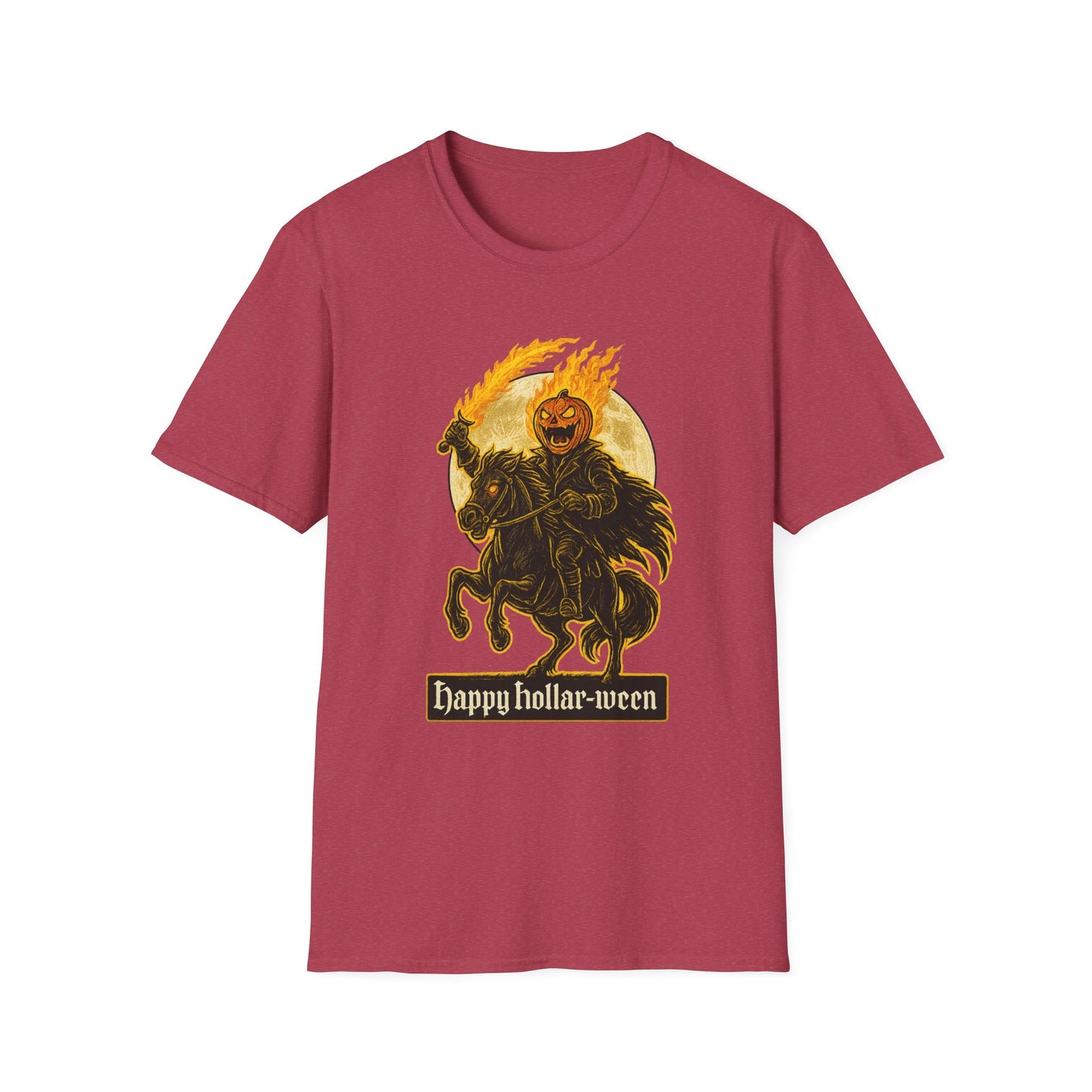 Halloween Headless Horseman Pumpkin Graphic Tee-Shirt