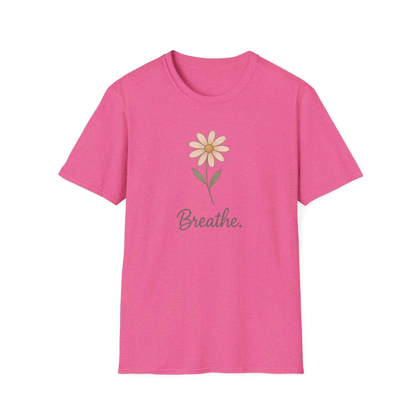 Breathe Floral Relaxed Fit Inspirational Tee-Shirt