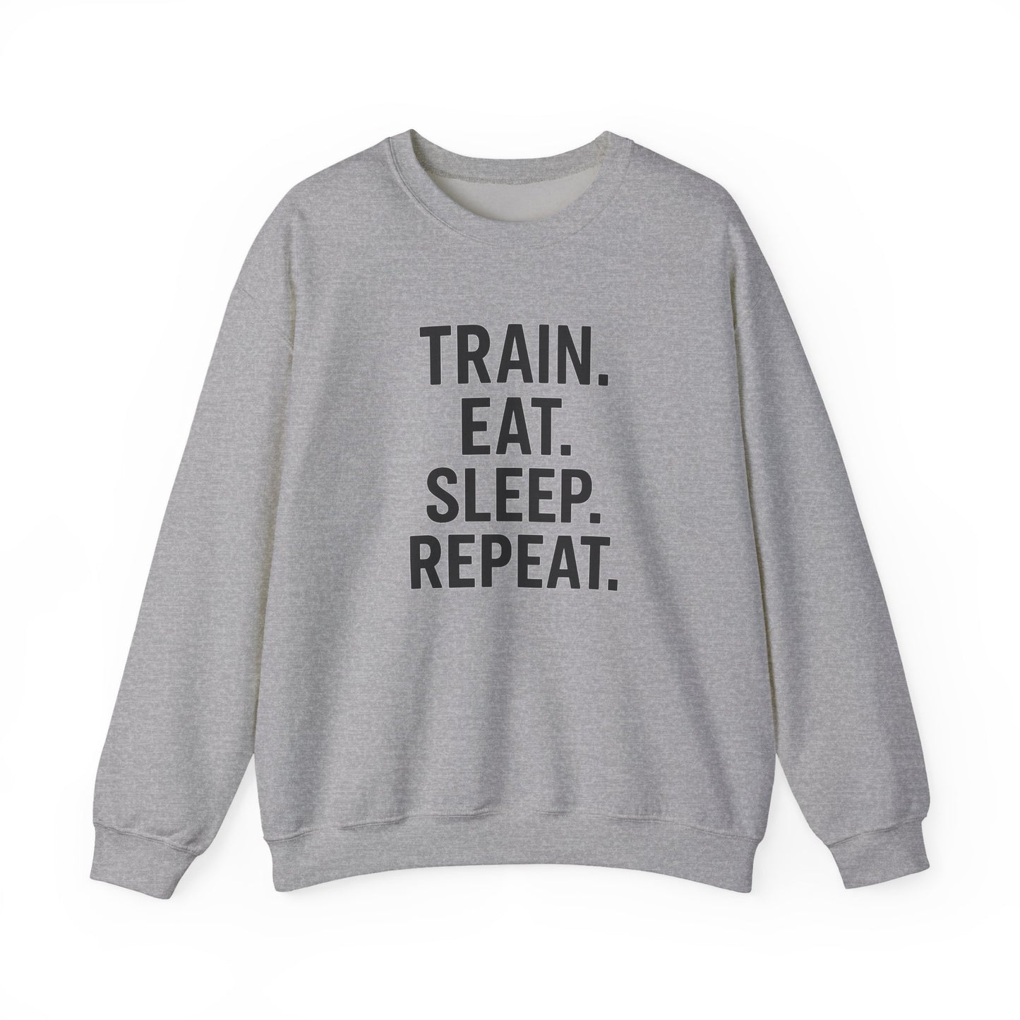 Grit Forge Athletics - "Train. Eat. Sleep. Repeat." Motivational Crewneck Sweatshirt