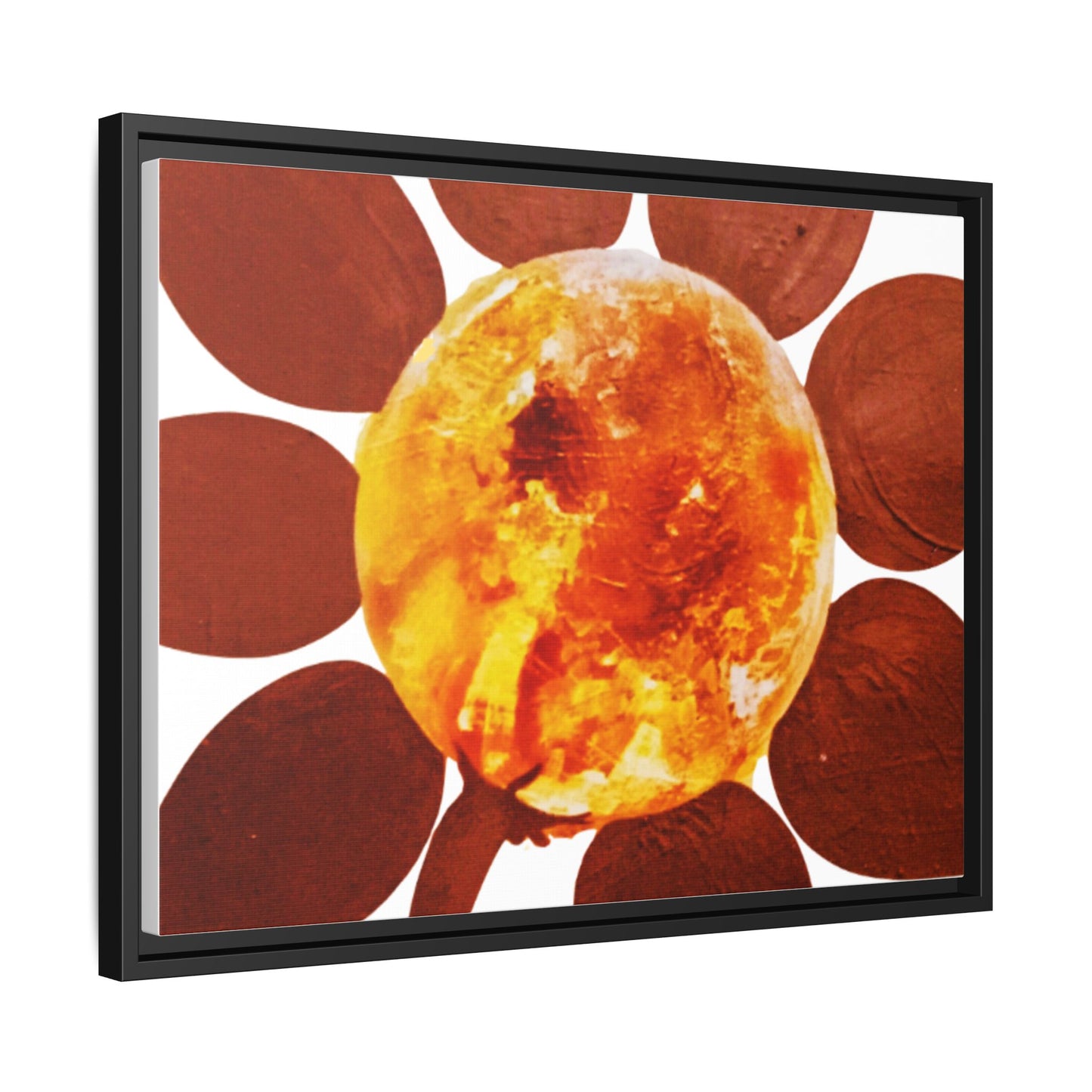 Framed Flower Canvas 1960s Original Art Print - "Sol, Cradle of Life"