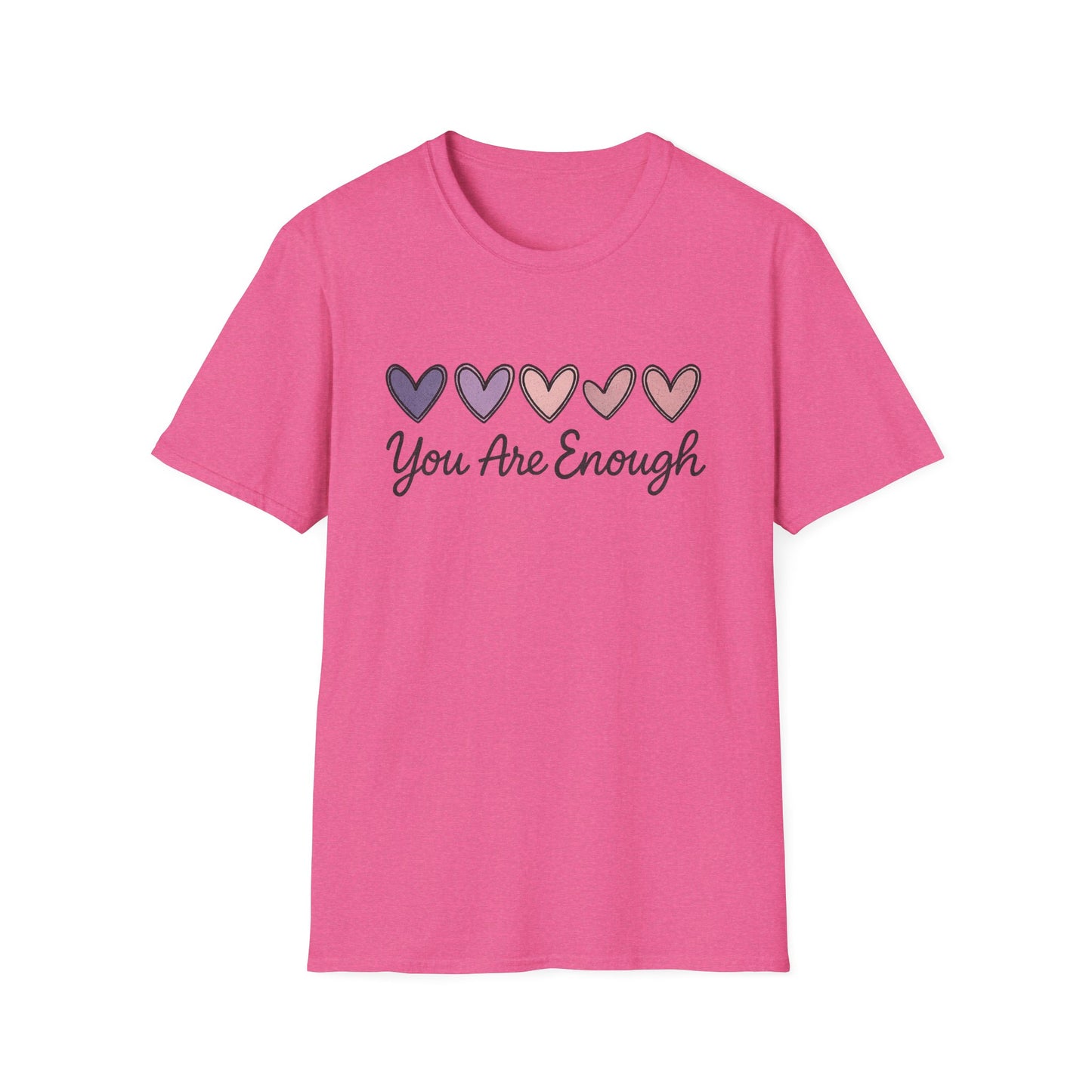 "You Are Enough" Hearts Graphic Women's Softstyle T-Shirt