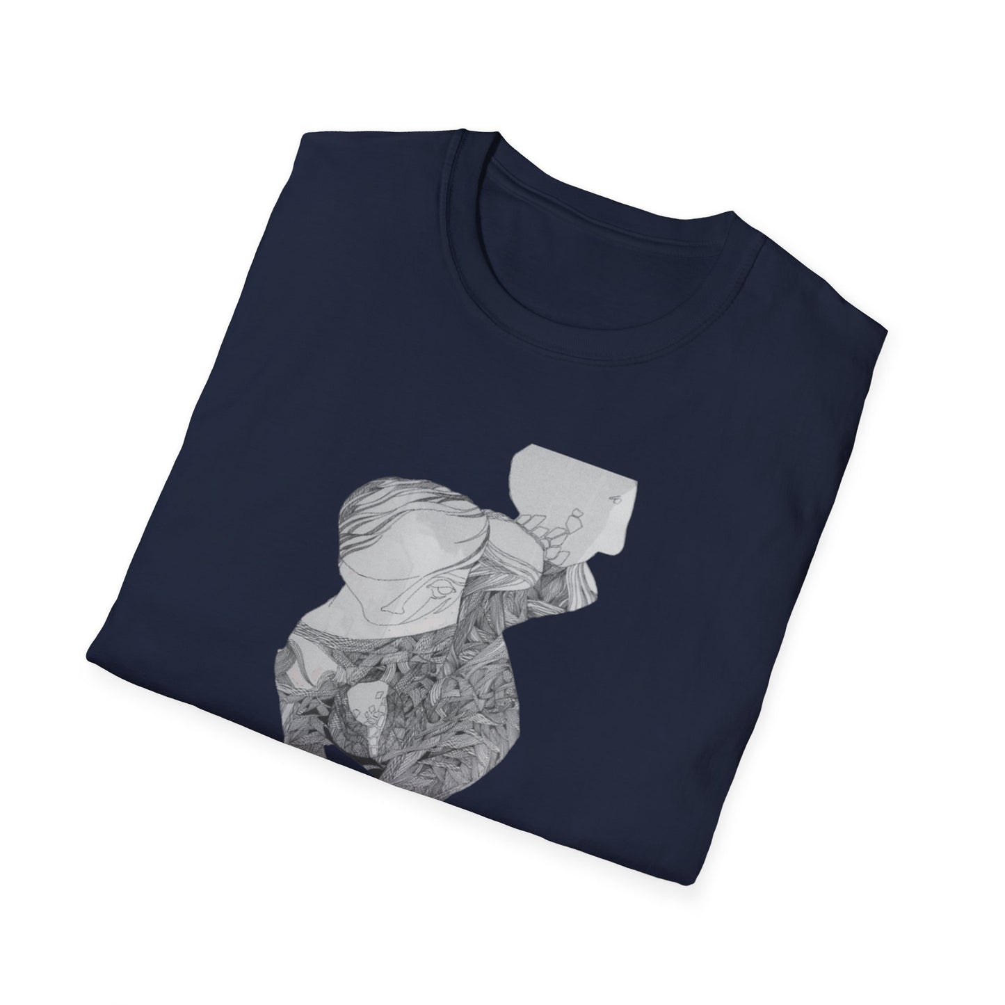 Creative 1960s Pen & Ink Graphic Tee - "Binary"