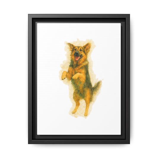 Framed Dog Art Print, Pet Lover Wall Decor, Cute Animal Painting, Home Office Canvas, Gift for Dog Owners