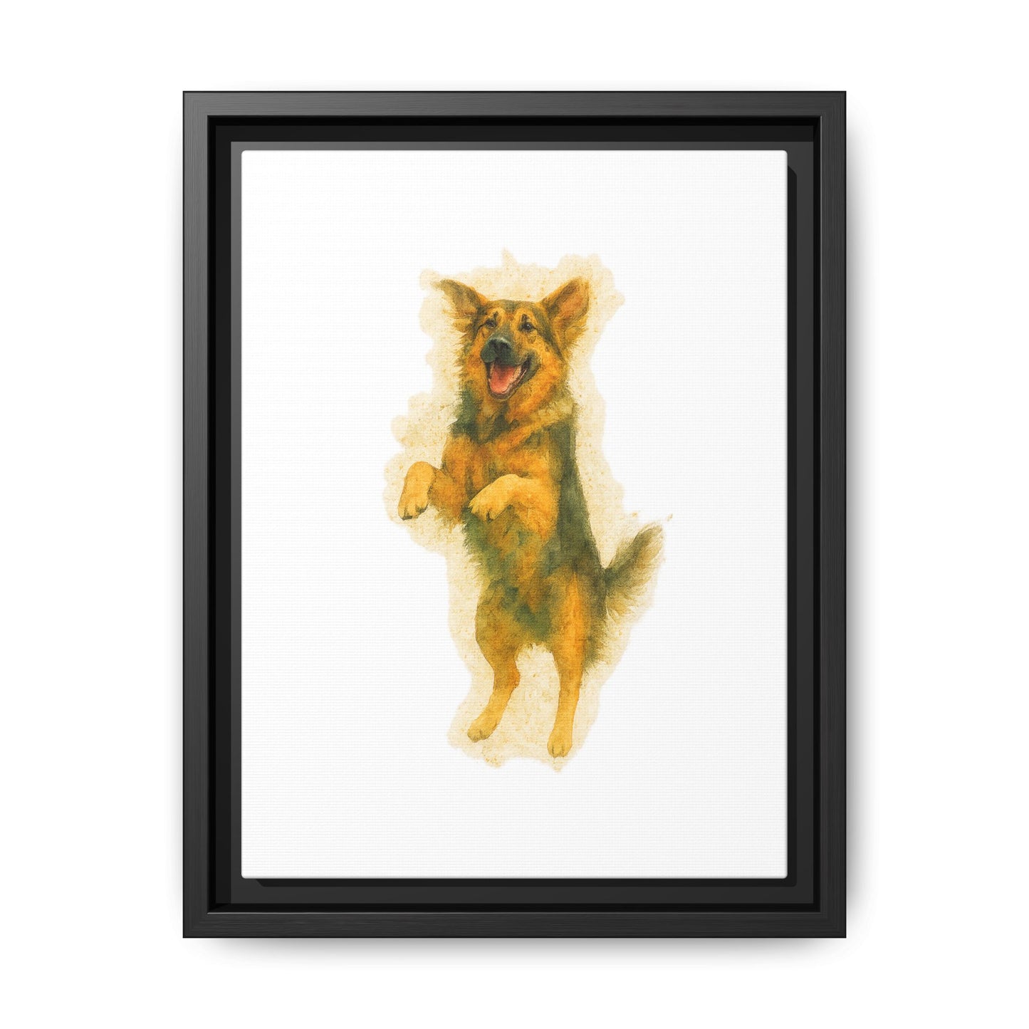 Framed Dog Art Print, Pet Lover Wall Decor, Cute Animal Painting, Home Office Canvas, Gift for Dog Owners