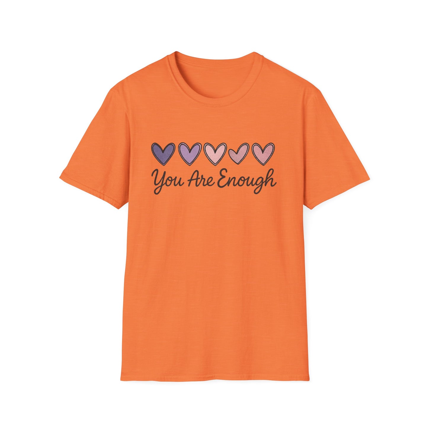 "You Are Enough" Hearts Graphic Women's Softstyle T-Shirt