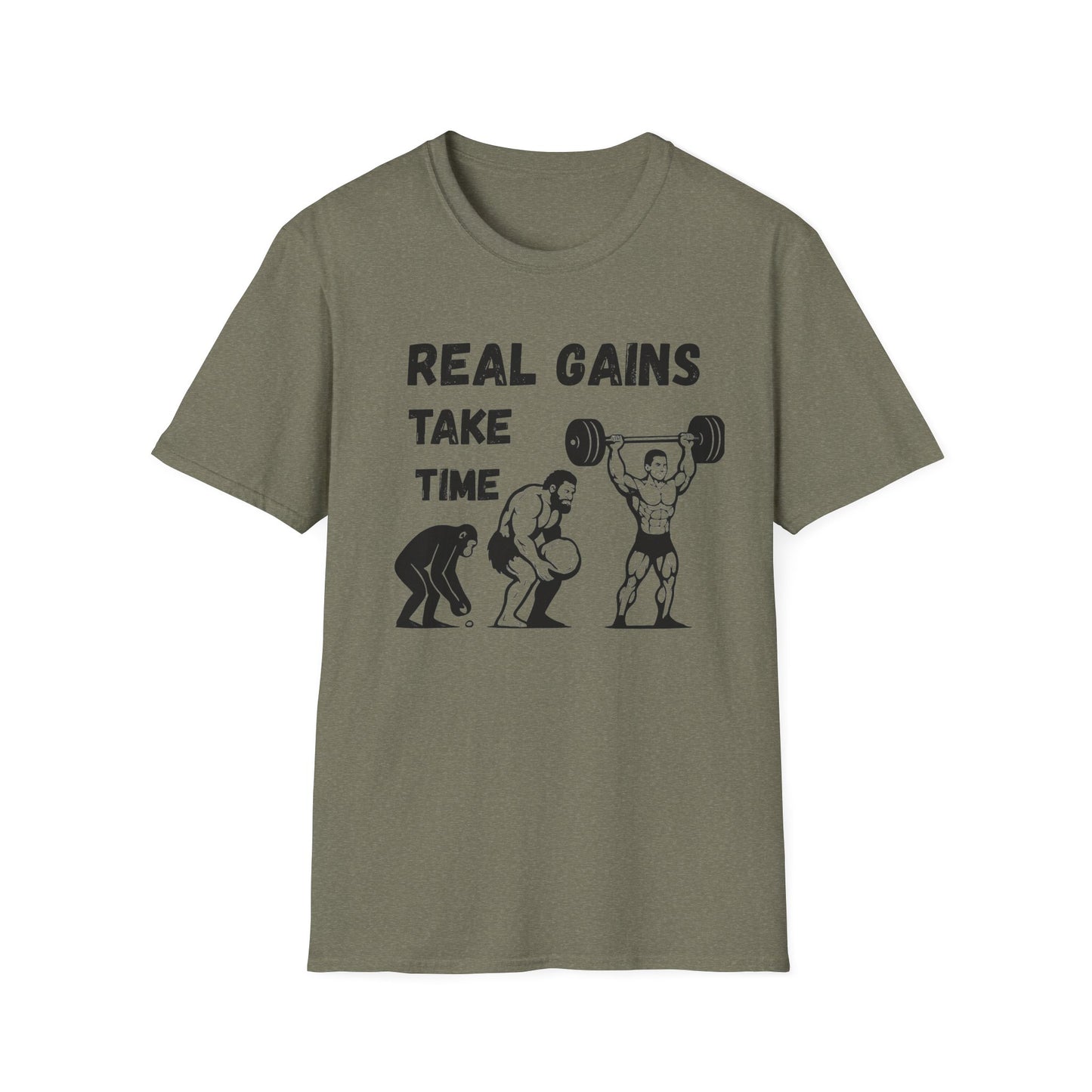 Grit Forge Athletics - "Real Gains Take Time" Motivational Tee