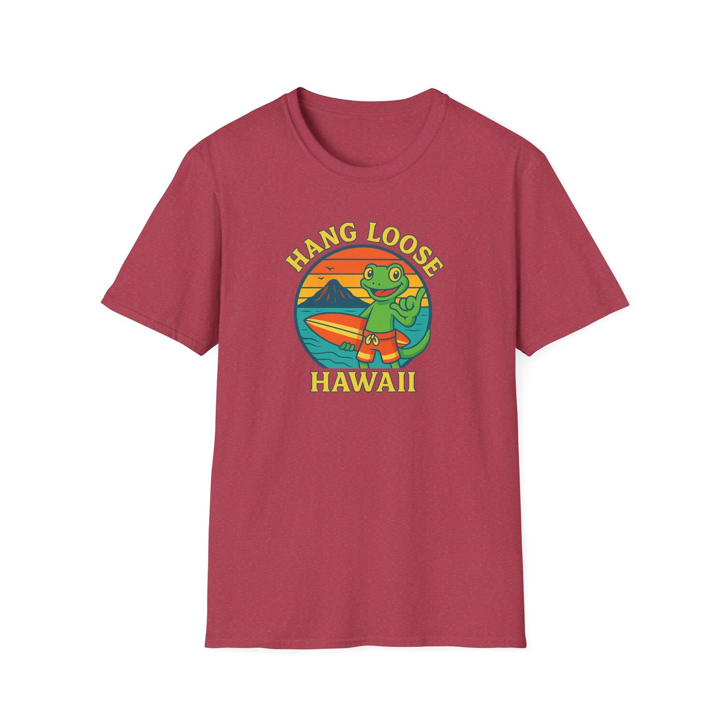 Hawaiian Surf T-Shirt, "Hang Loose Hawaii" Graphic Tee
