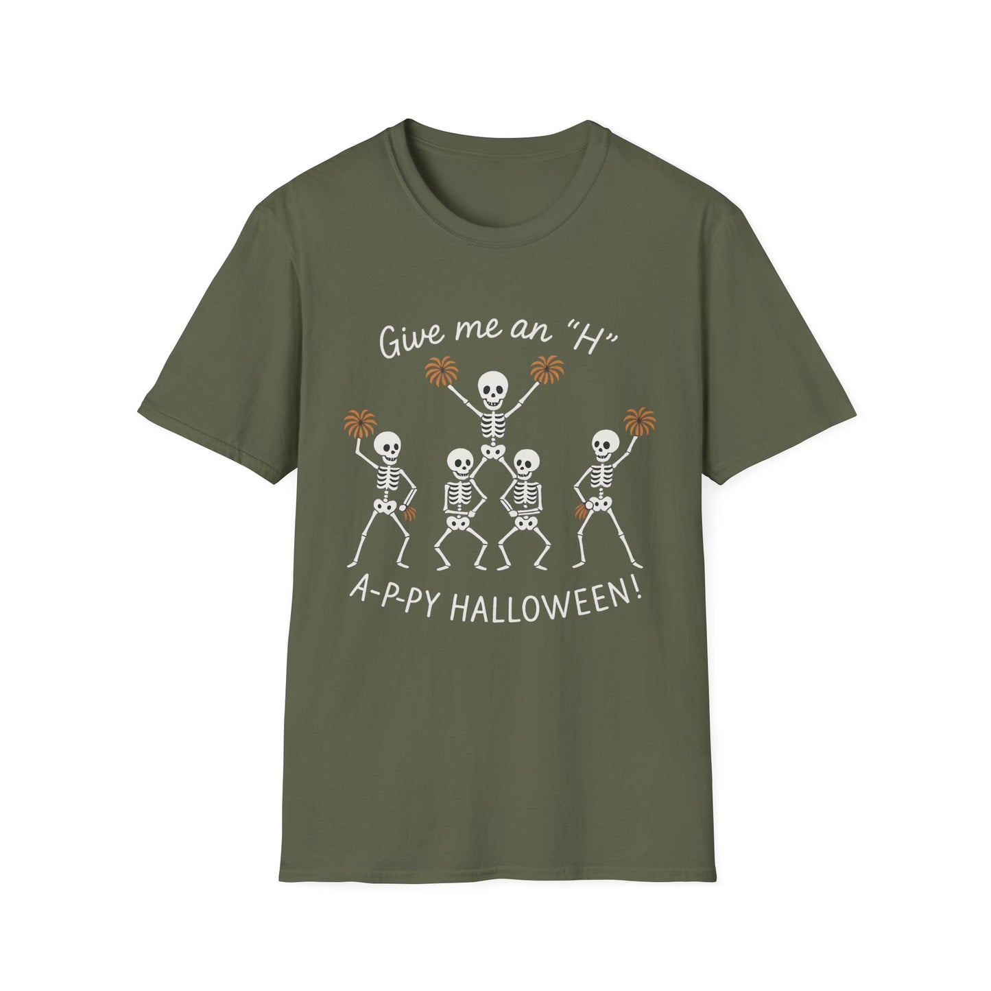 Halloween Skeleton Cheerleader Casual Tee-Shirt