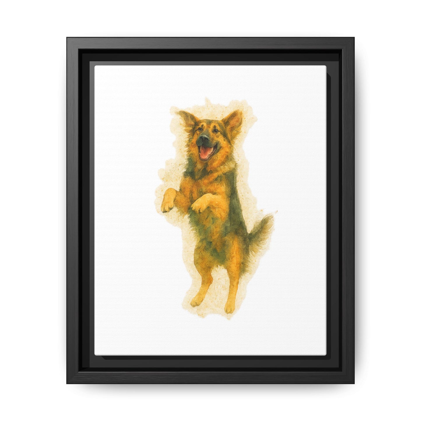 Framed Dog Art Print, Pet Lover Wall Decor, Cute Animal Painting, Home Office Canvas, Gift for Dog Owners