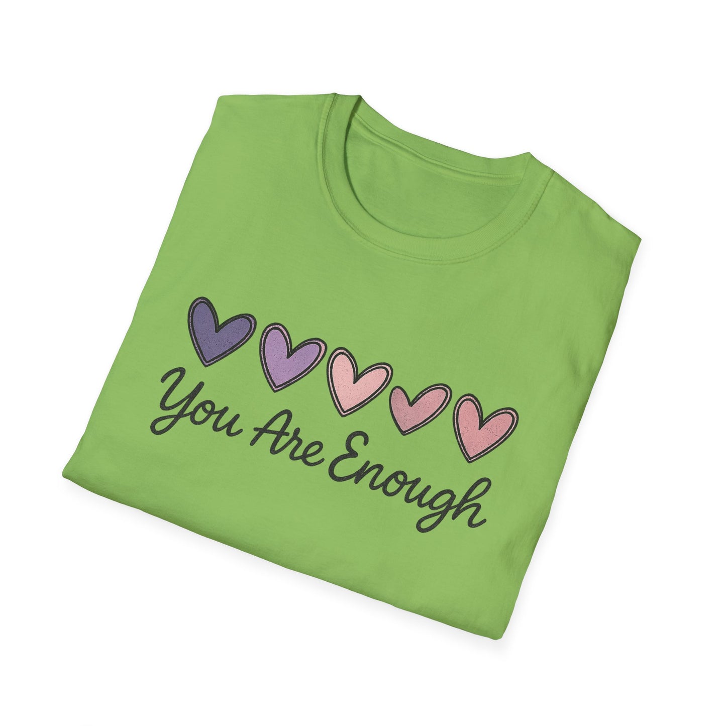 "You Are Enough" Hearts Graphic Women's Softstyle T-Shirt