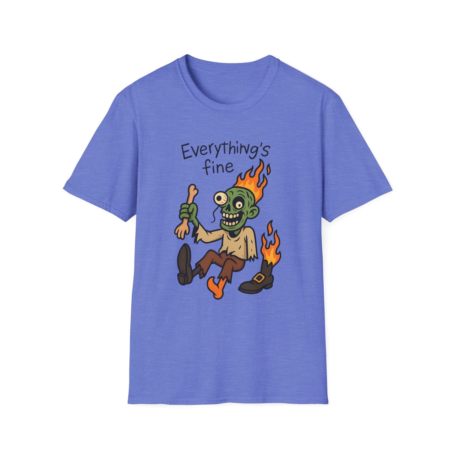 Humorous Halloween Ghoul Graphic Tee Shirt - "Everything's Fine", when it's not