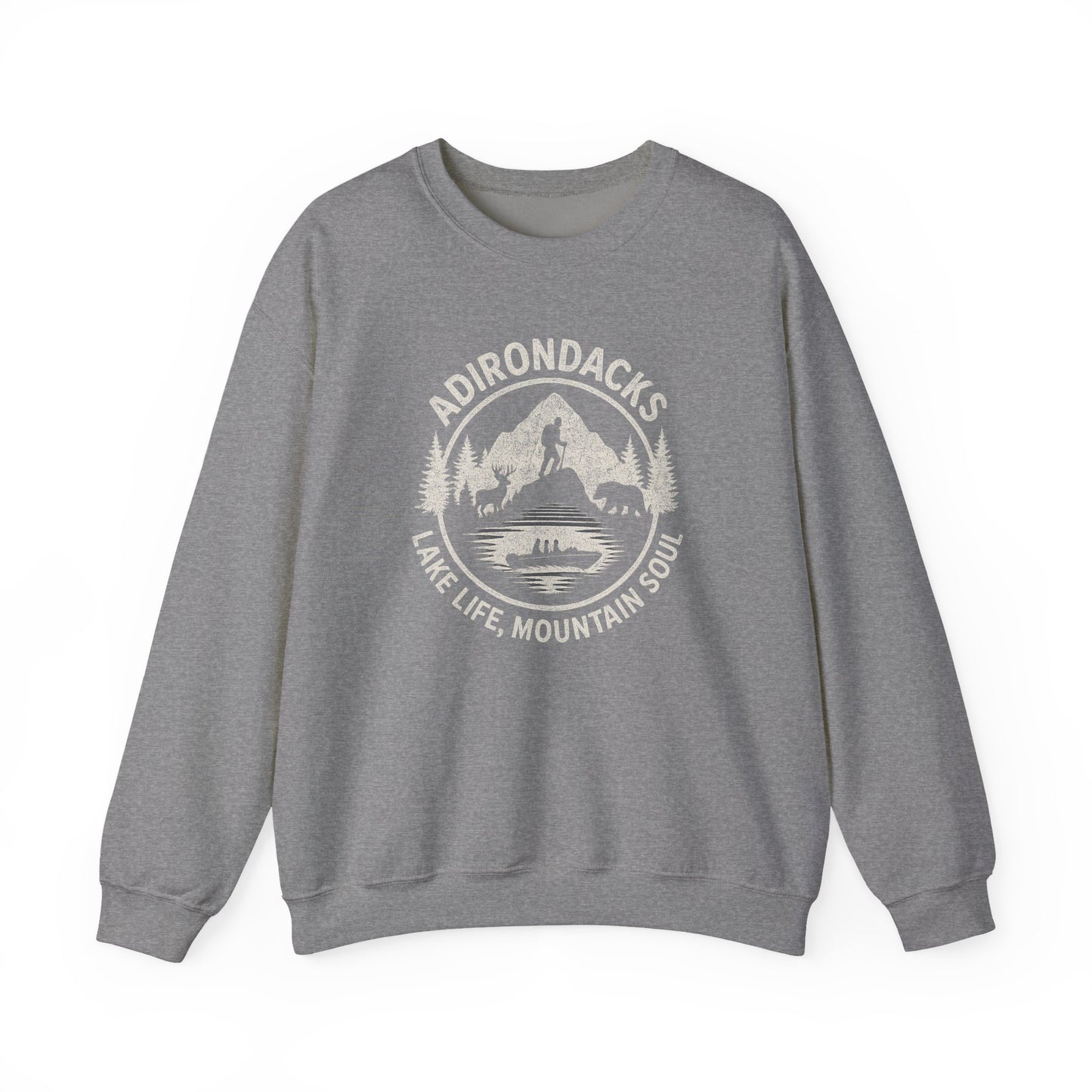 Cozy Adirondack Adventure Sweatshirt - "Lake Life, Mountain Soul"