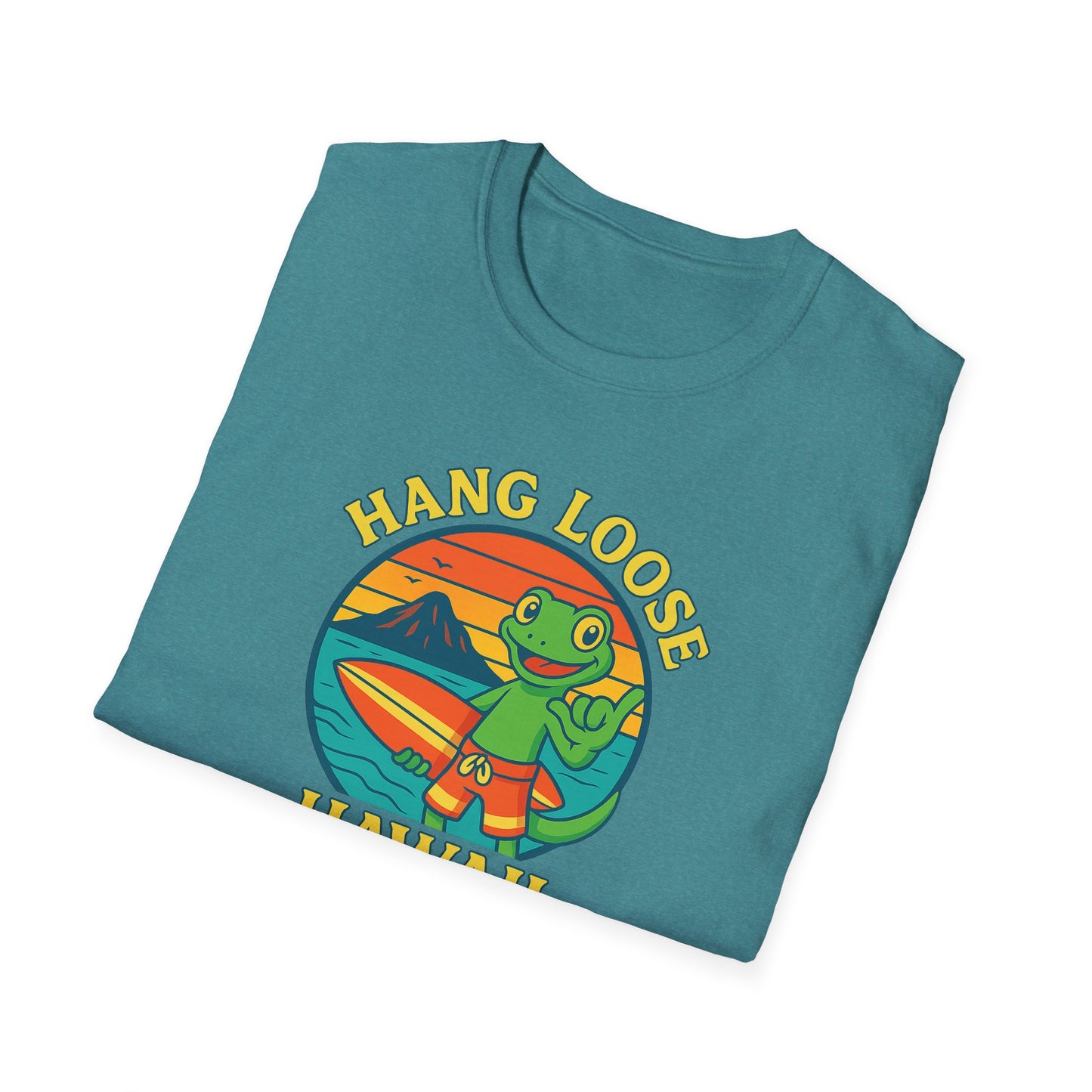 Hawaiian Surf T-Shirt, "Hang Loose Hawaii" Graphic Tee