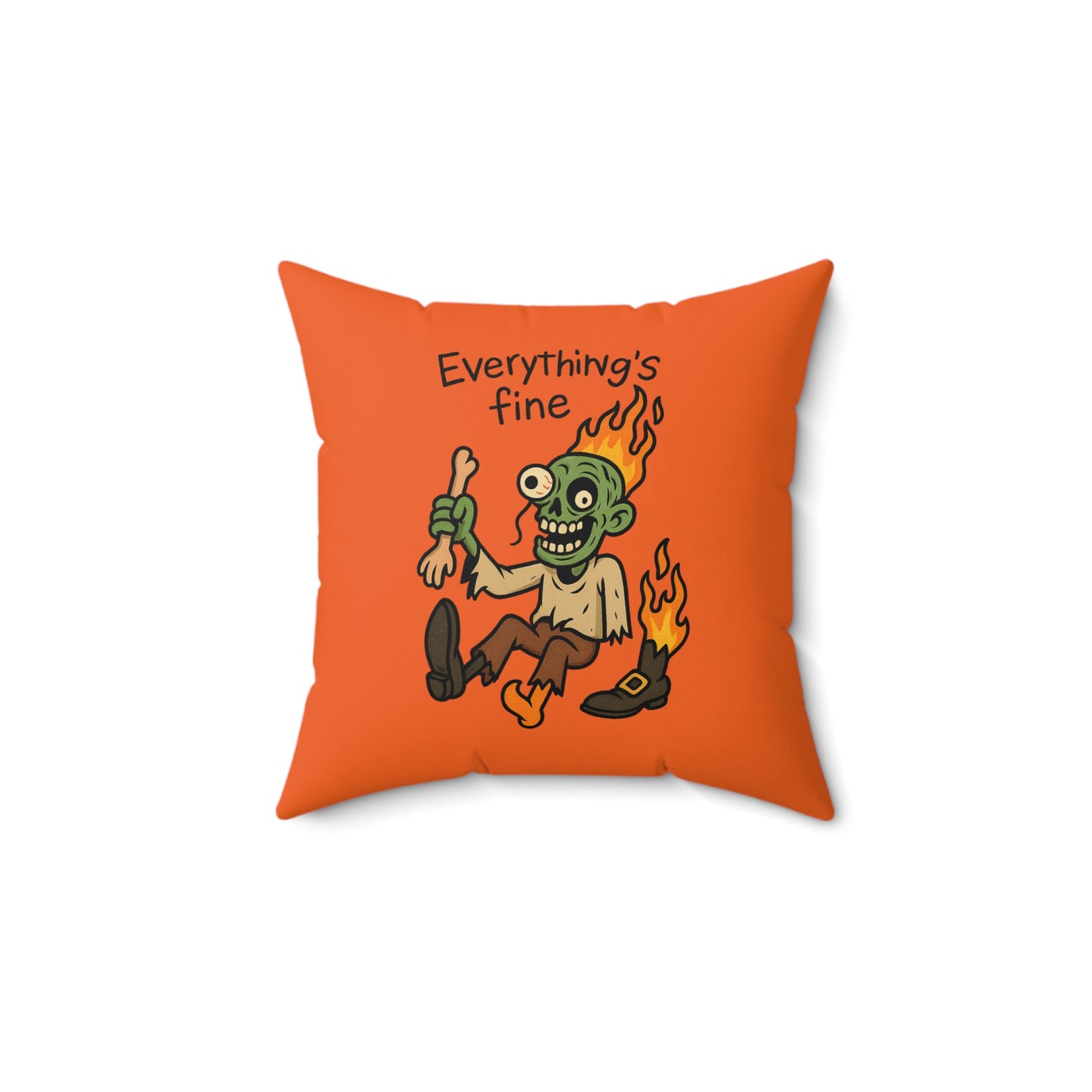 Whimsical Zombie Halloween Pillow