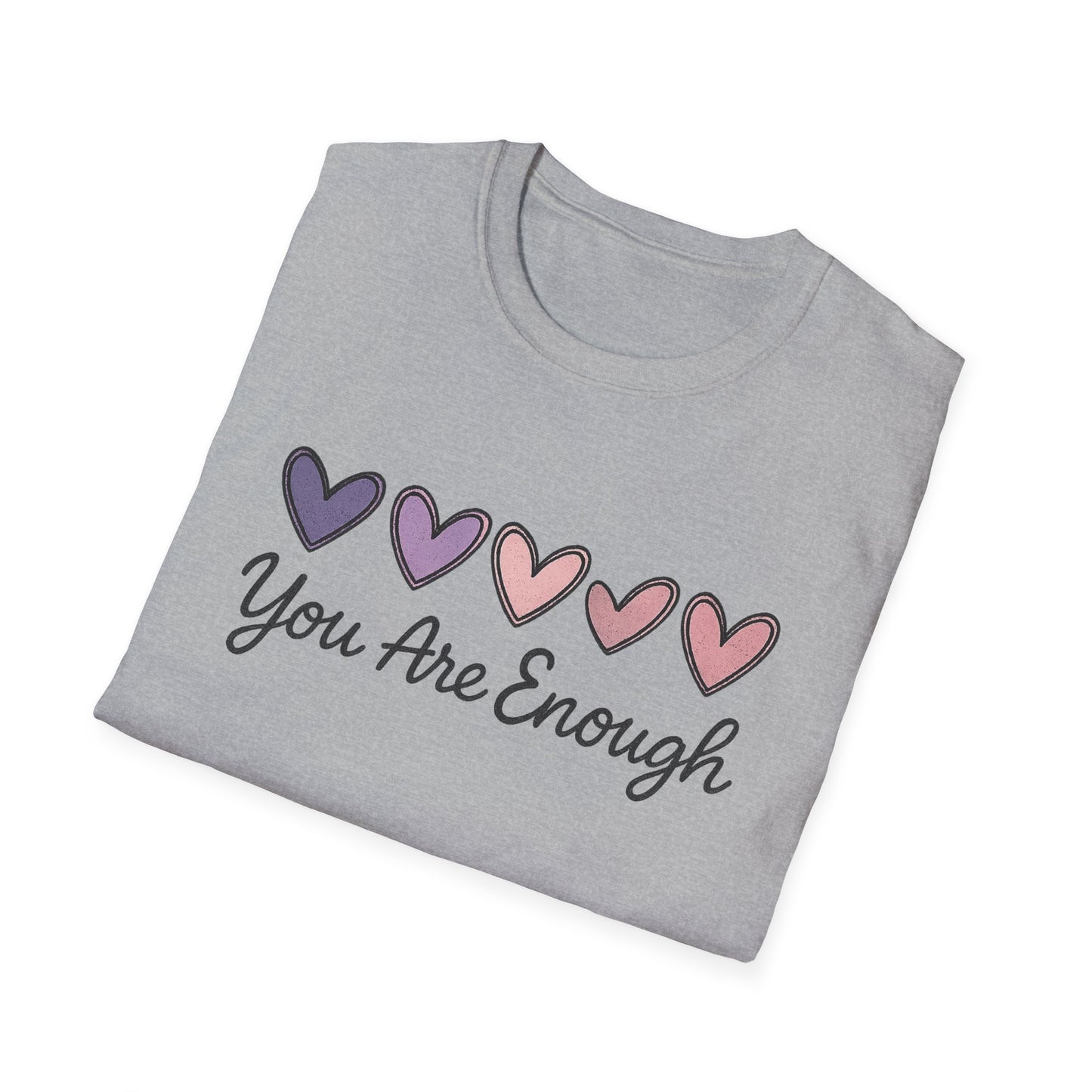 "You Are Enough" Hearts Graphic Women's Softstyle T-Shirt