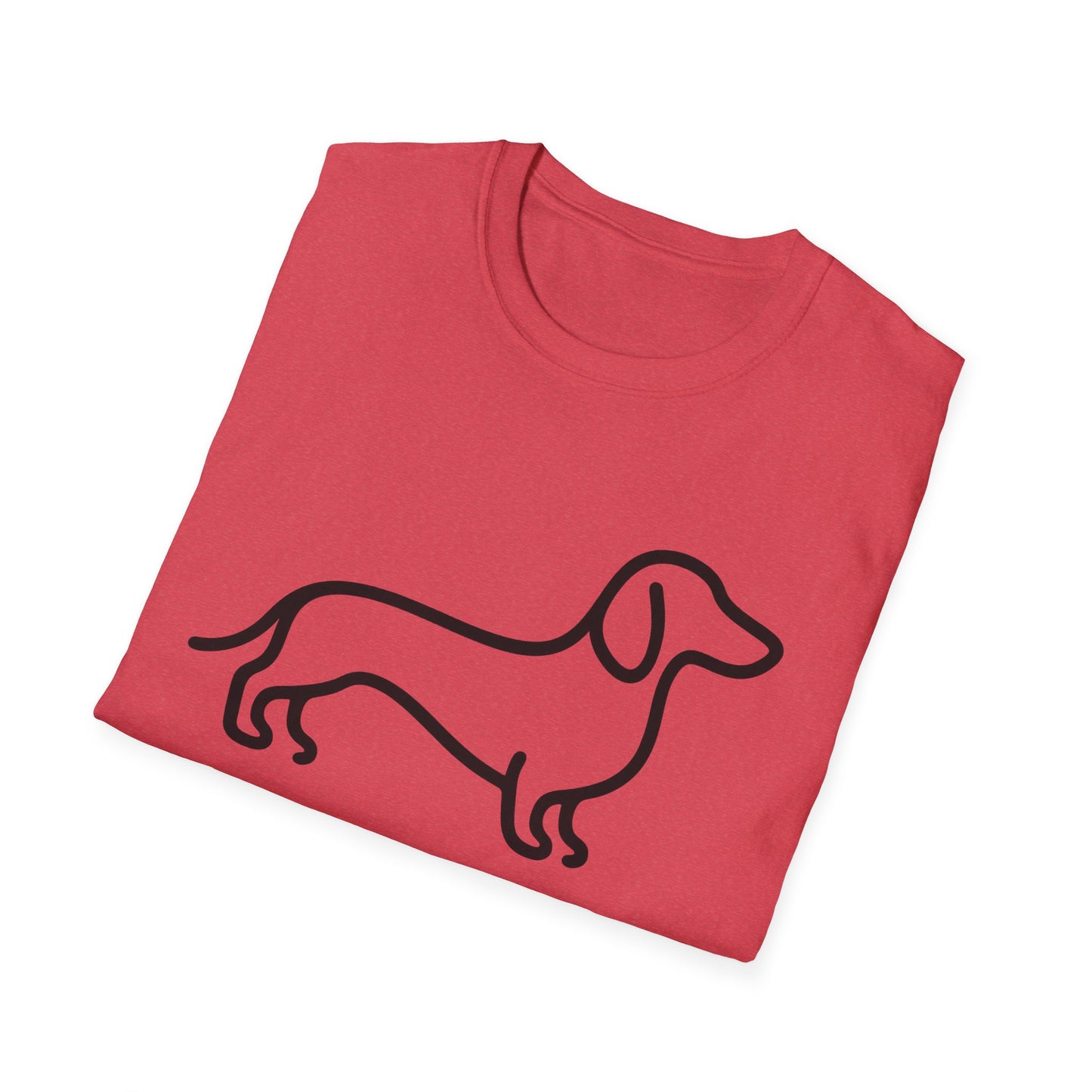 Dachshund Outline Softstyle T-Shirt for Dog Lovers