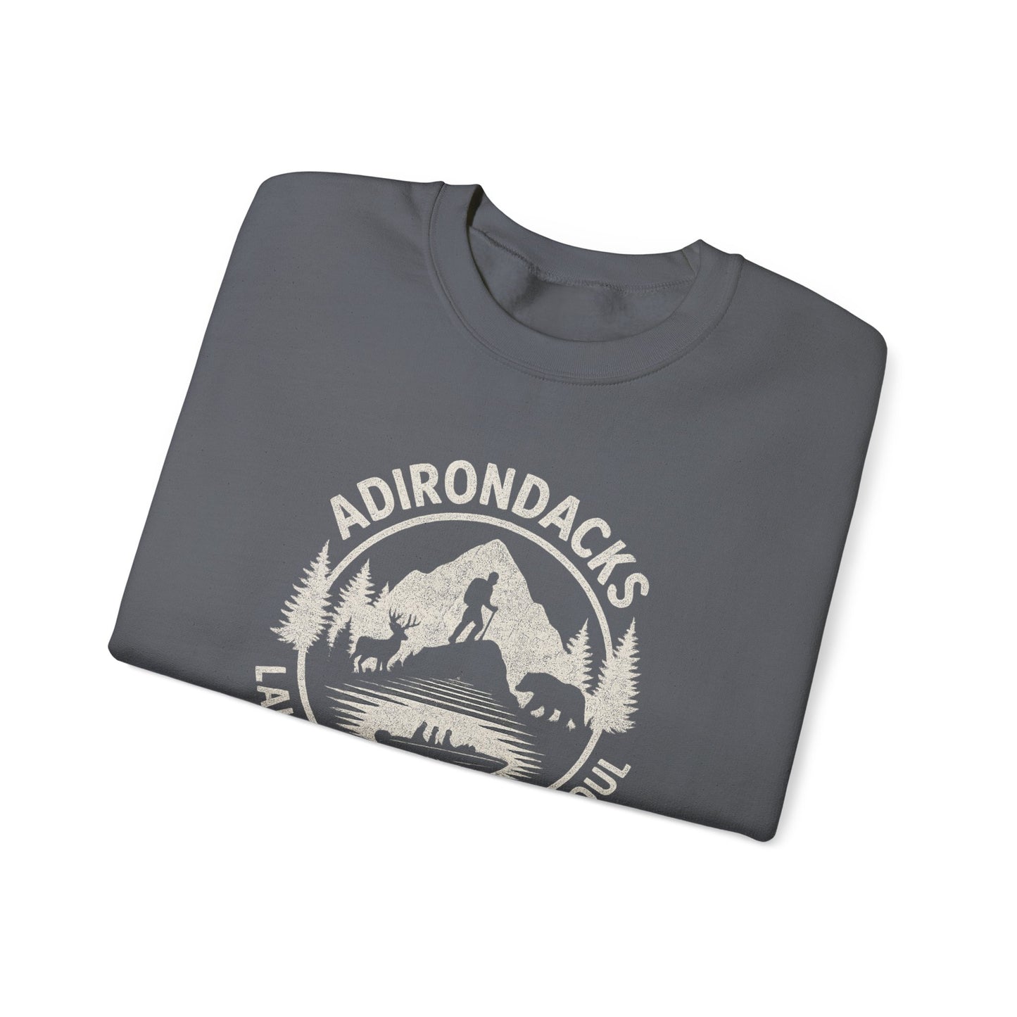 Cozy Adirondack Adventure Sweatshirt - "Lake Life, Mountain Soul"