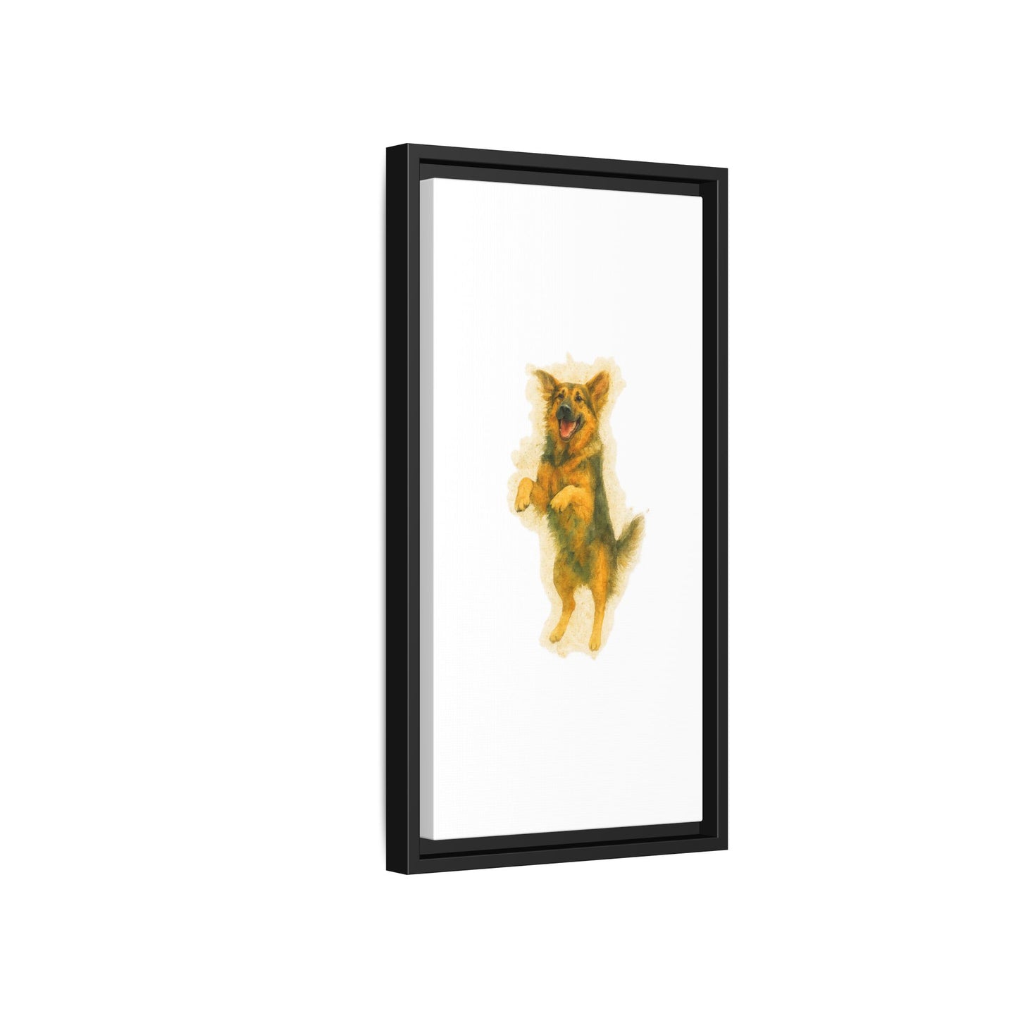 Framed Dog Art Print, Pet Lover Wall Decor, Cute Animal Painting, Home Office Canvas, Gift for Dog Owners