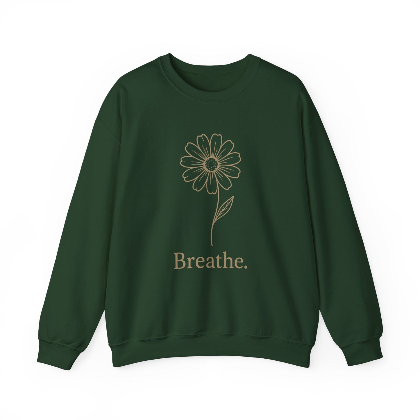 Breathe Floral Relaxed Fit Inspirational Crewneck Sweatshirt