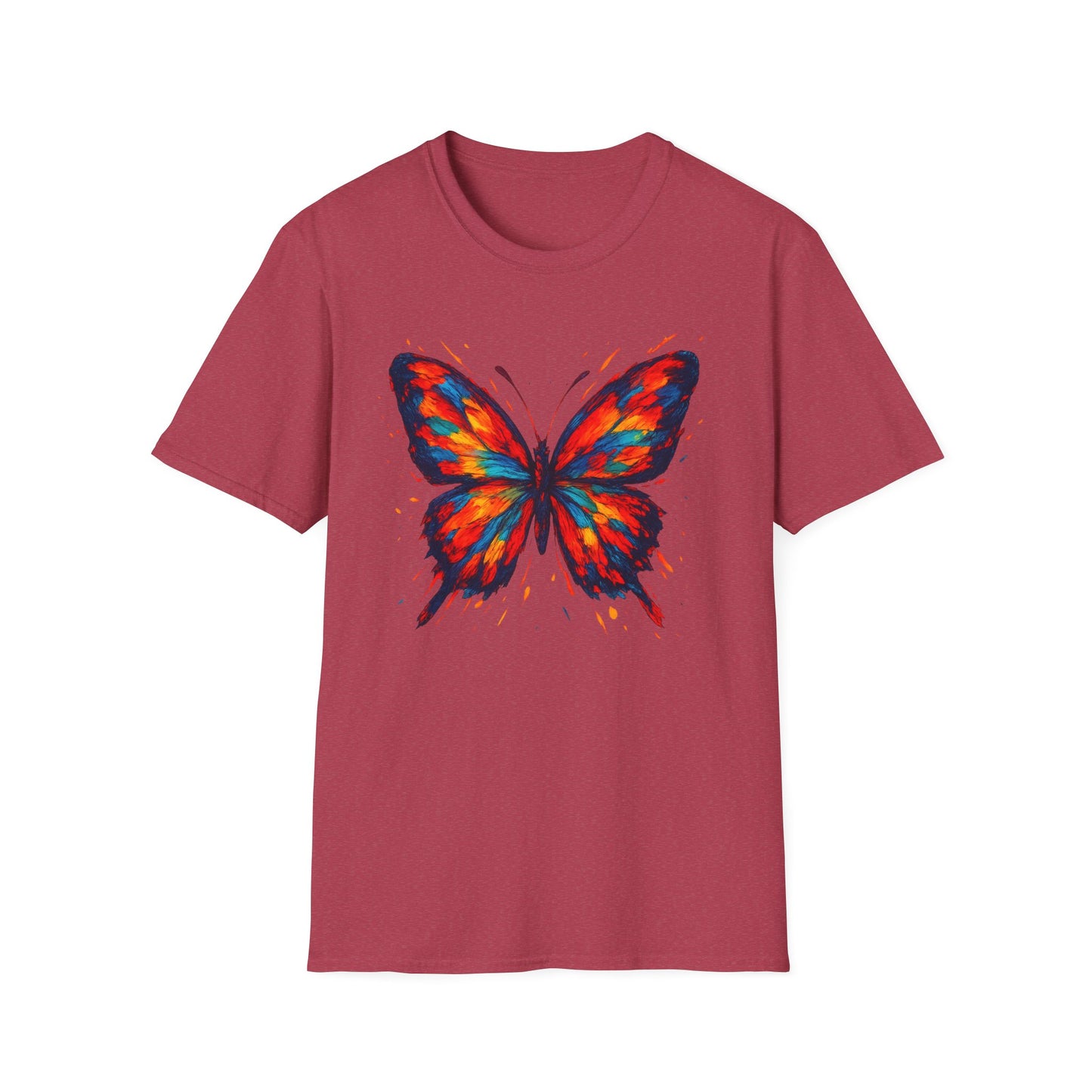 Colorful, Striking Butterfly Graphic Tee-Shirt