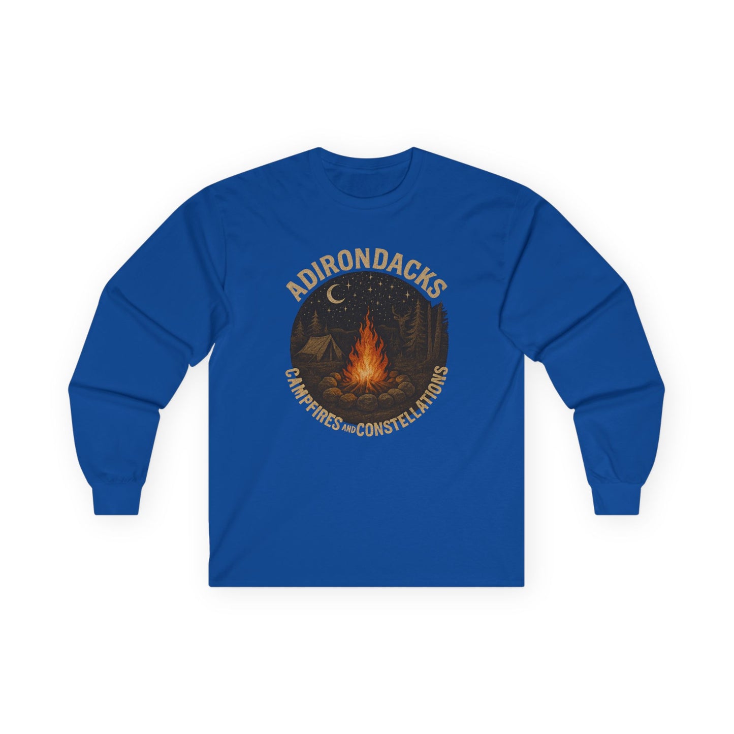 Adirondack Outdoorsman Long Sleeve Tee - "Campfires & Constellations"