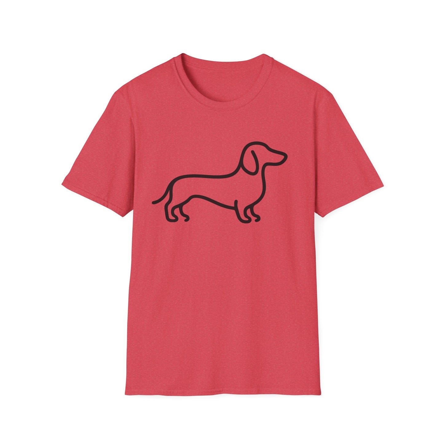 Dachshund Outline Softstyle T-Shirt for Dog Lovers