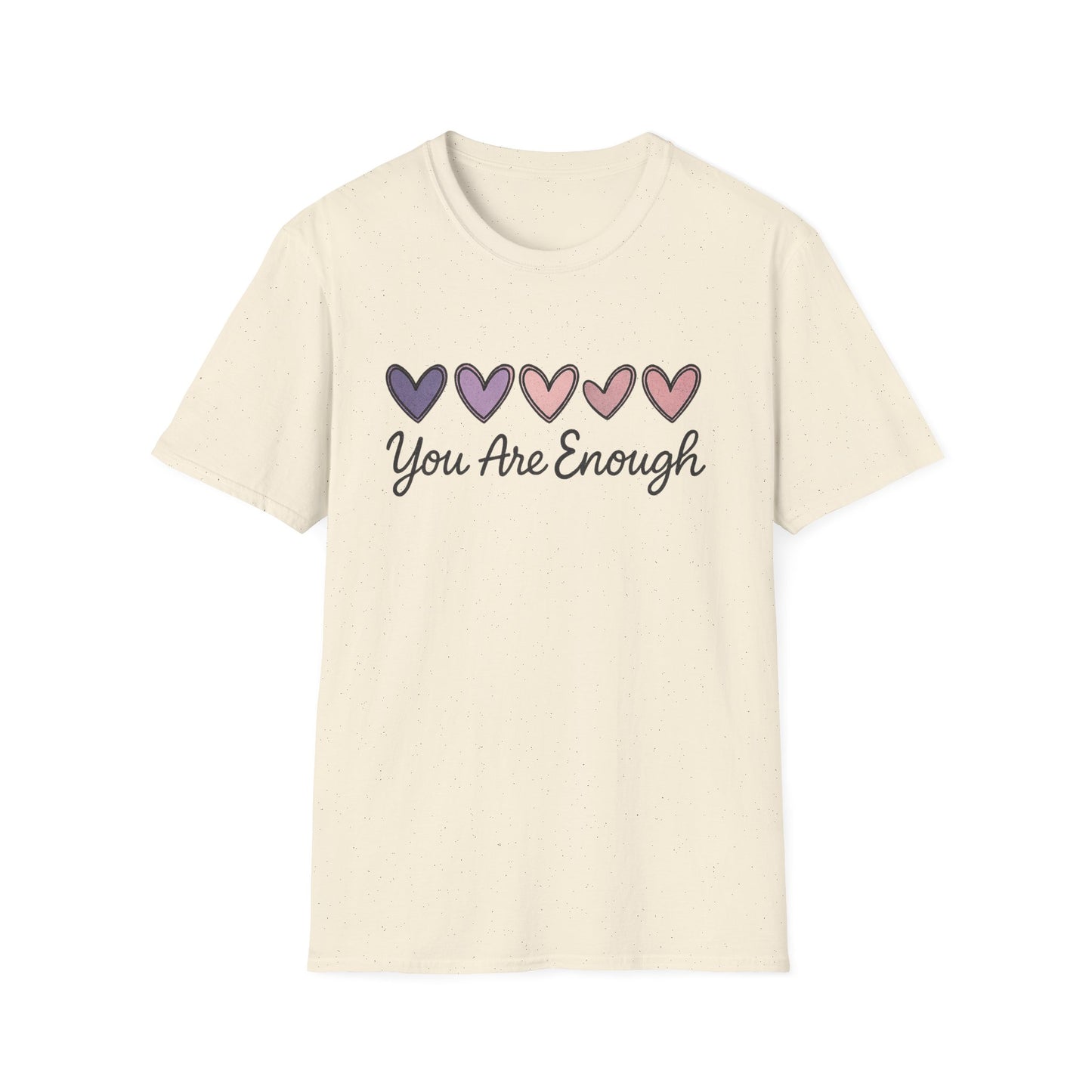 "You Are Enough" Hearts Graphic Women's Softstyle T-Shirt
