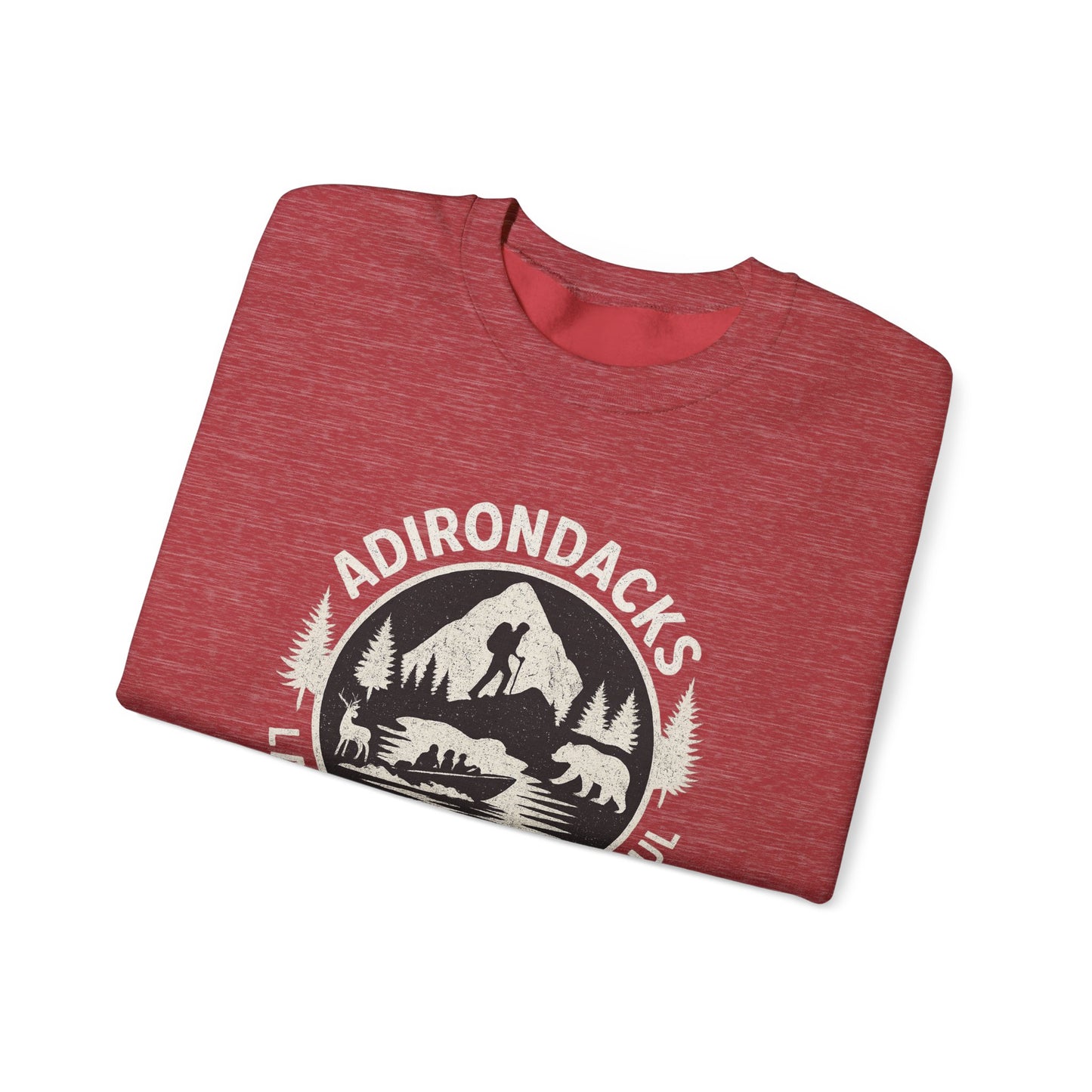Cozy Adirondack Lake Life Crewneck Sweatshirt - "Lake Life, Mountain Soul"
