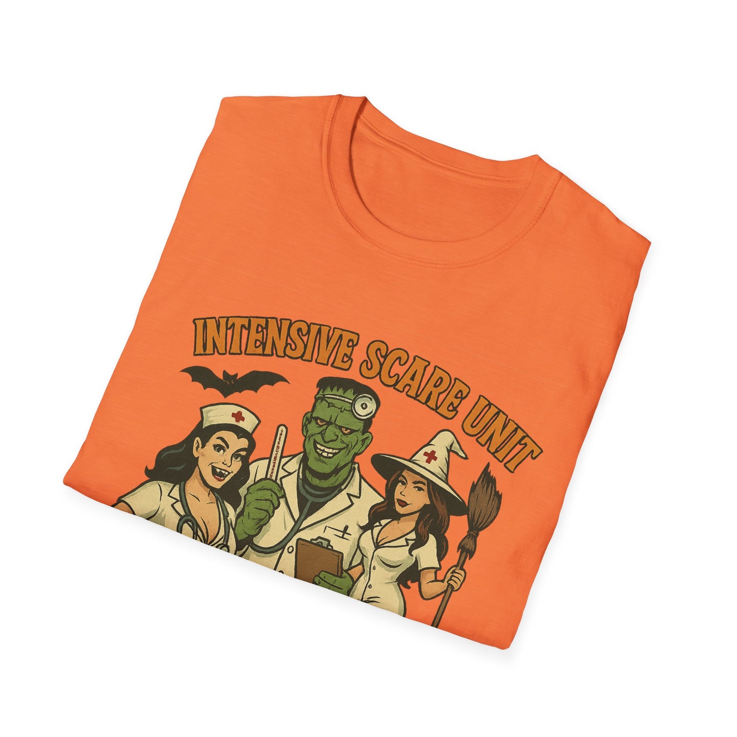 Fun Halloween Casual Tee-Shirt, "Intensive Scare Unit"