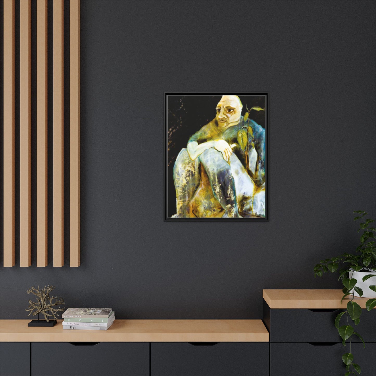 1960s Abstract Expressionism Wall Decor, Original Artwork - "Contemplating Shrubbery"