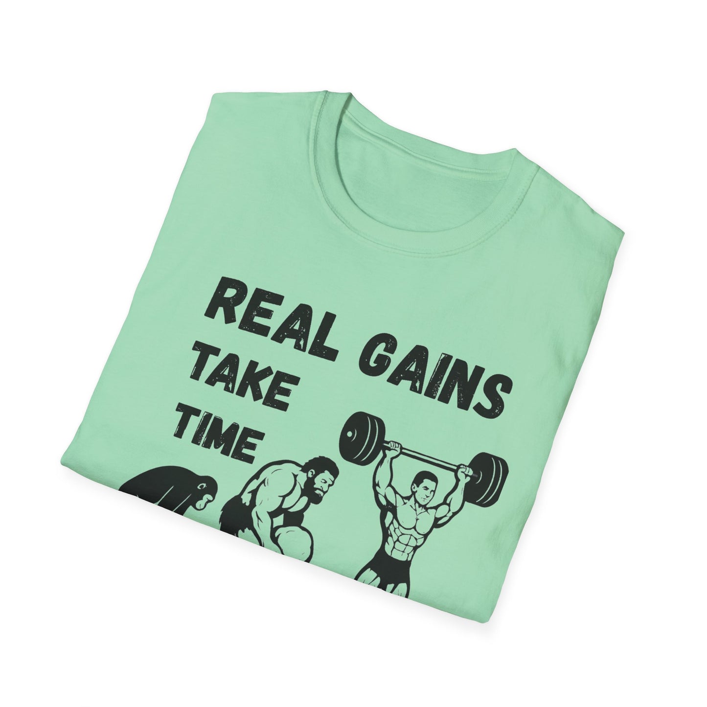 Grit Forge Athletics - "Real Gains Take Time" Motivational Tee