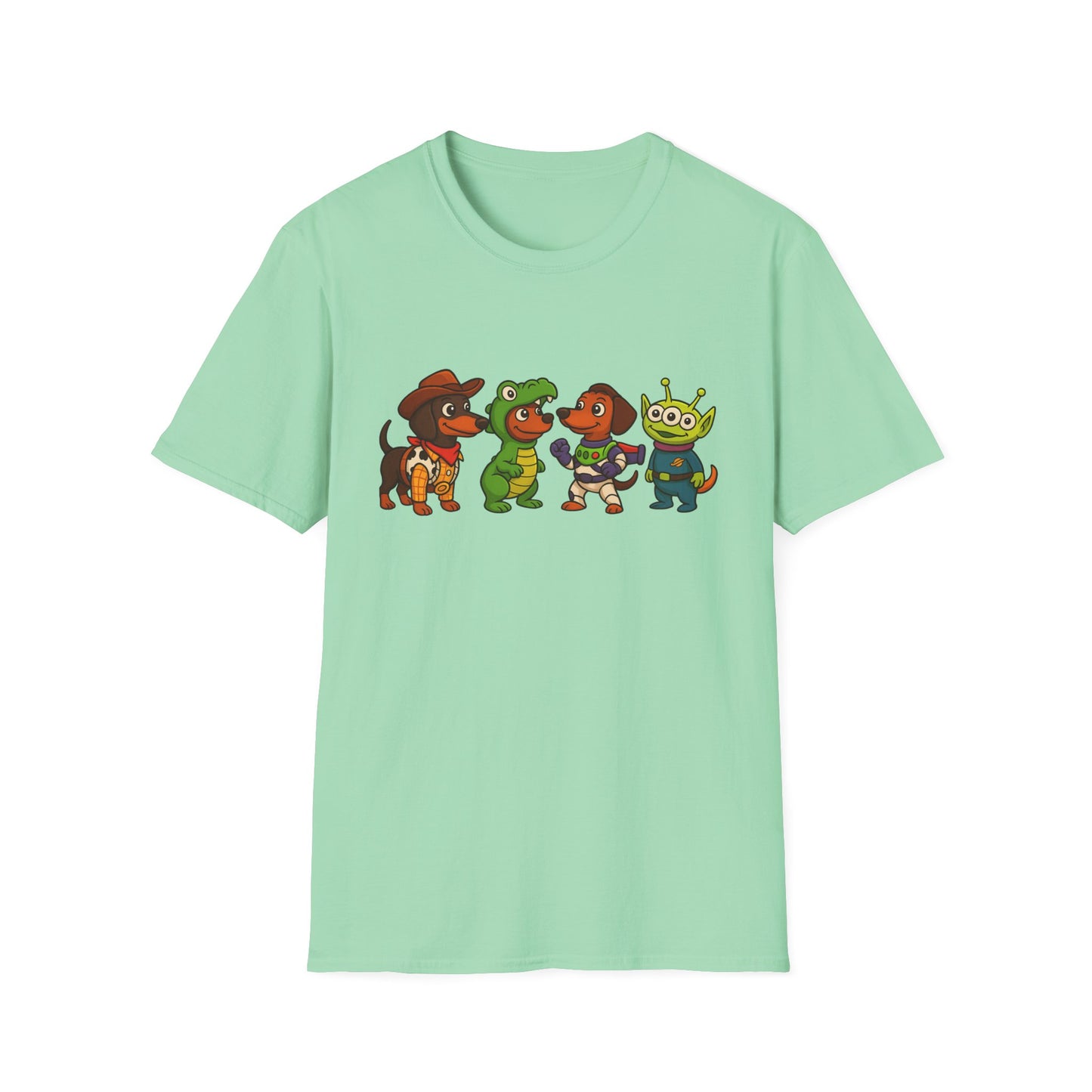 Cute Dachshund Halloween Cartoon Ensemble Tee Shirt