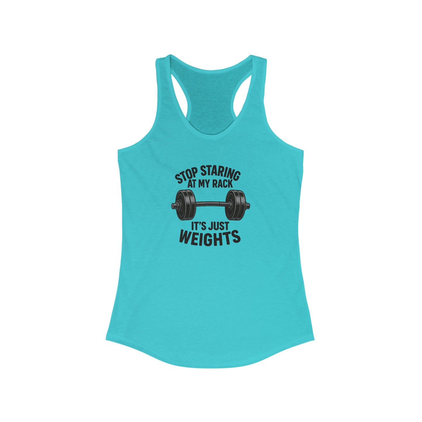 Grit Forge Athletics - "Stop Staring at My Rack" Women's Tank Top for Gym Lovers