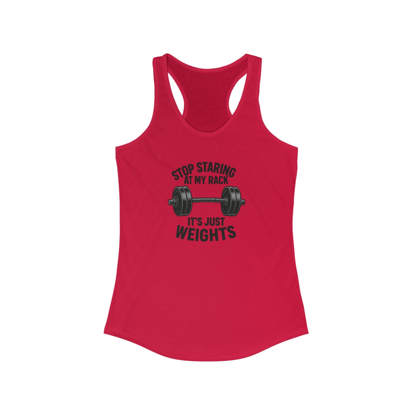 Grit Forge Athletics - "Stop Staring at My Rack" Women's Tank Top for Gym Lovers