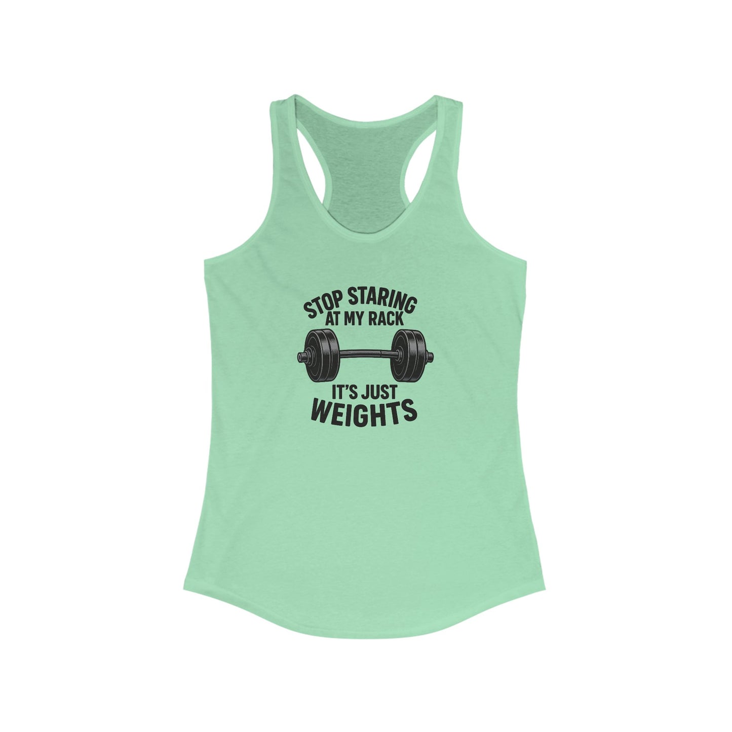 Grit Forge Athletics - "Stop Staring at My Rack" Women's Tank Top for Gym Lovers
