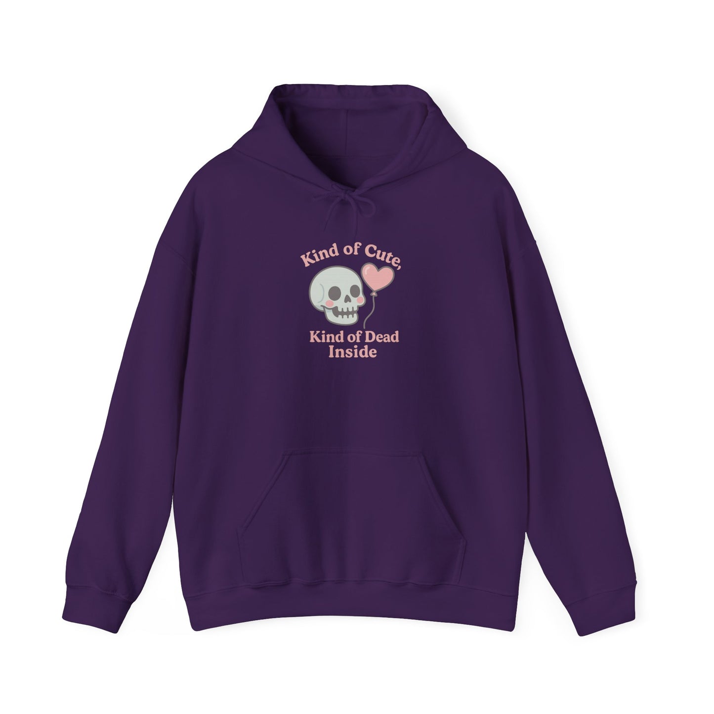 "Kinda Cute, Kinda Dead Inside" Skull/Heart Graphic Hoodie