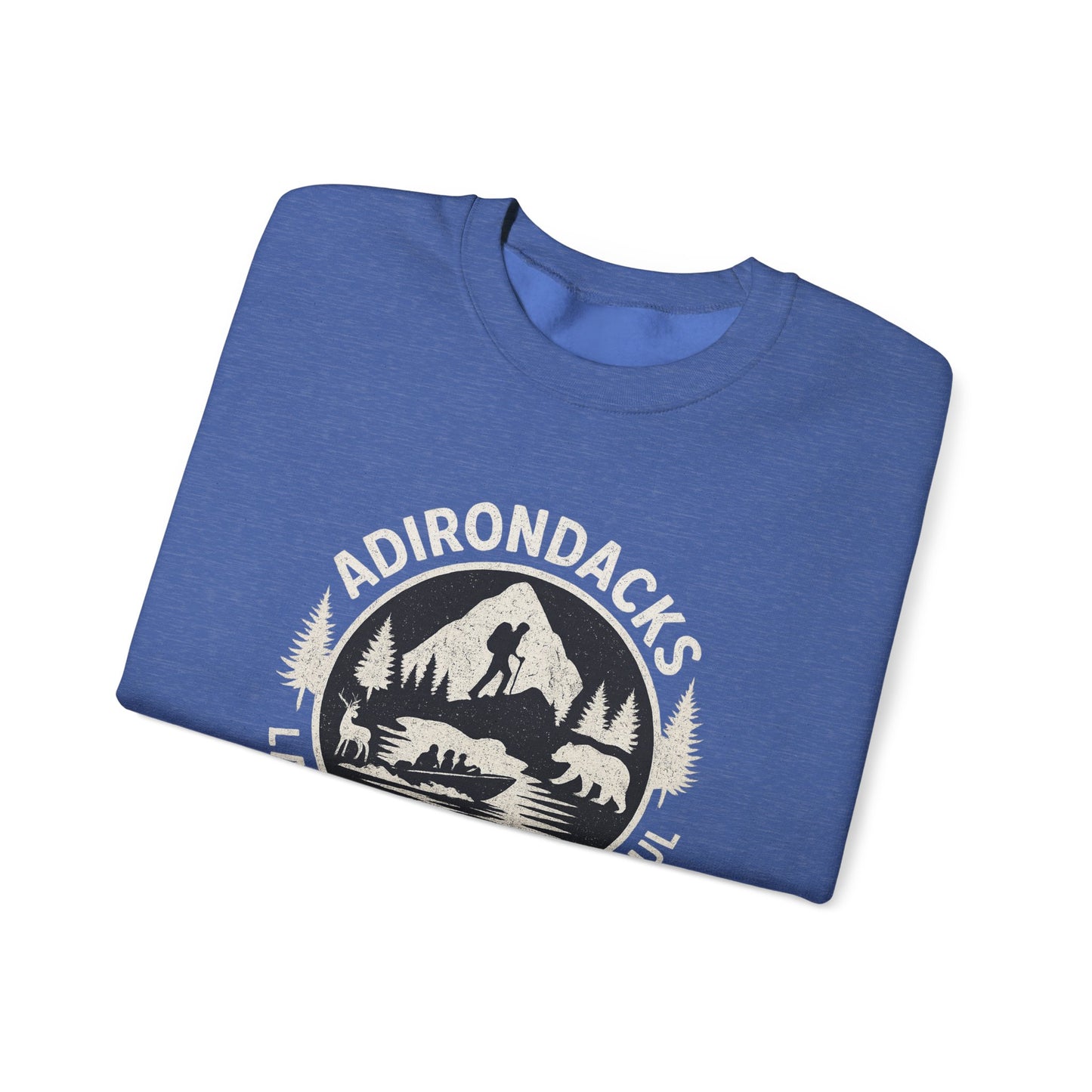 Cozy Adirondack Lake Life Crewneck Sweatshirt - "Lake Life, Mountain Soul"